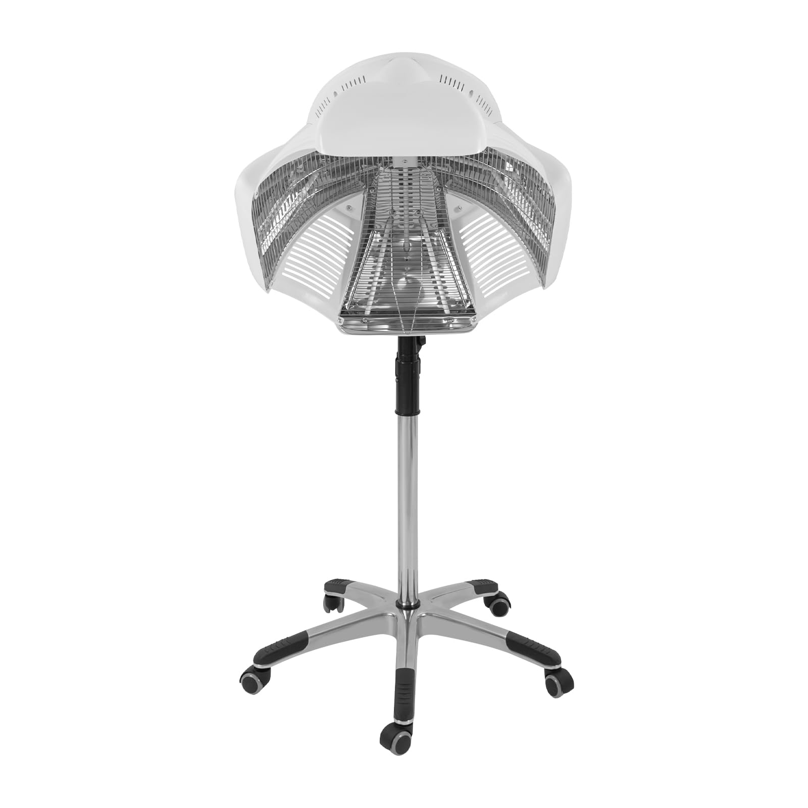 Professional 1800W Hooded Hair Dryer with Steamer - 4 Speed Adjustable, 0-60 Min Timer & LCD Panel - Rolling Floor Stand Base for Salon, Spa & Home Use - Perfect for Deep Conditioning & Hair Treatments (White)