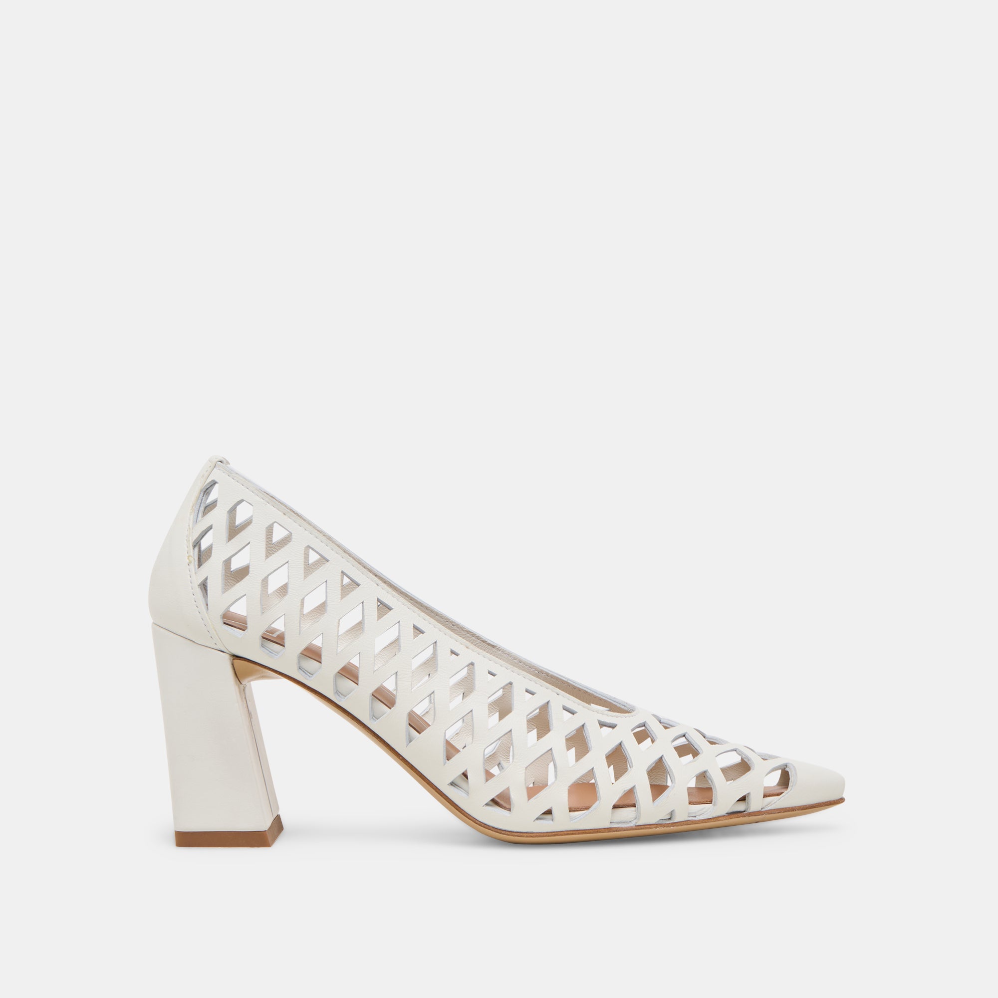 TANYA Women's High Heels - Elegant Bone Woven Leather Pumps for Work, Party & Special Occasions | Comfortable Dress Shoes for Women