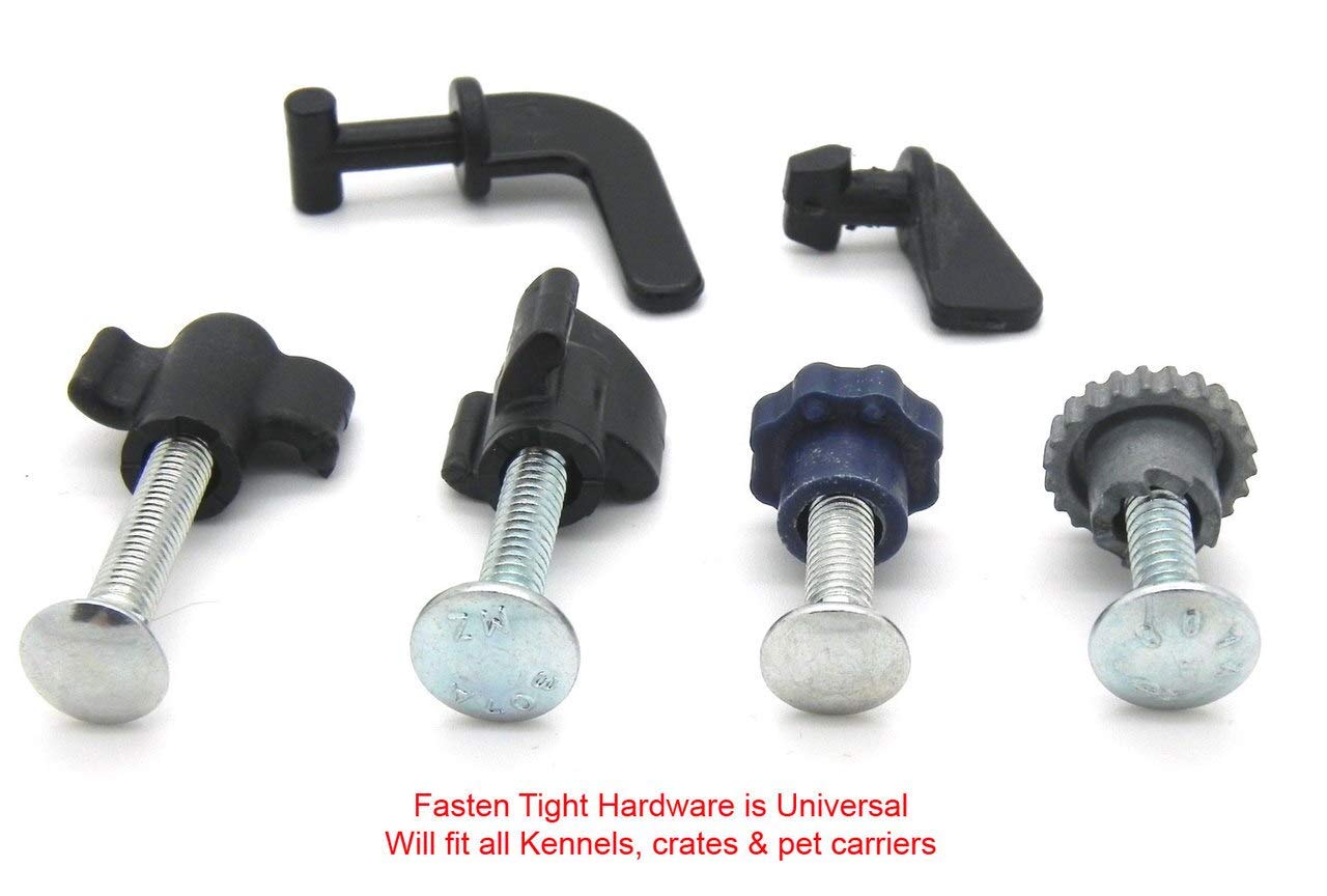 Pet Carrier Kennel Fasteners - 8pk Black Nylon Nuts & Metal Bolt Screws for Secure Travel | Dog Crate Accessories for Safe Transport & Vet Visits