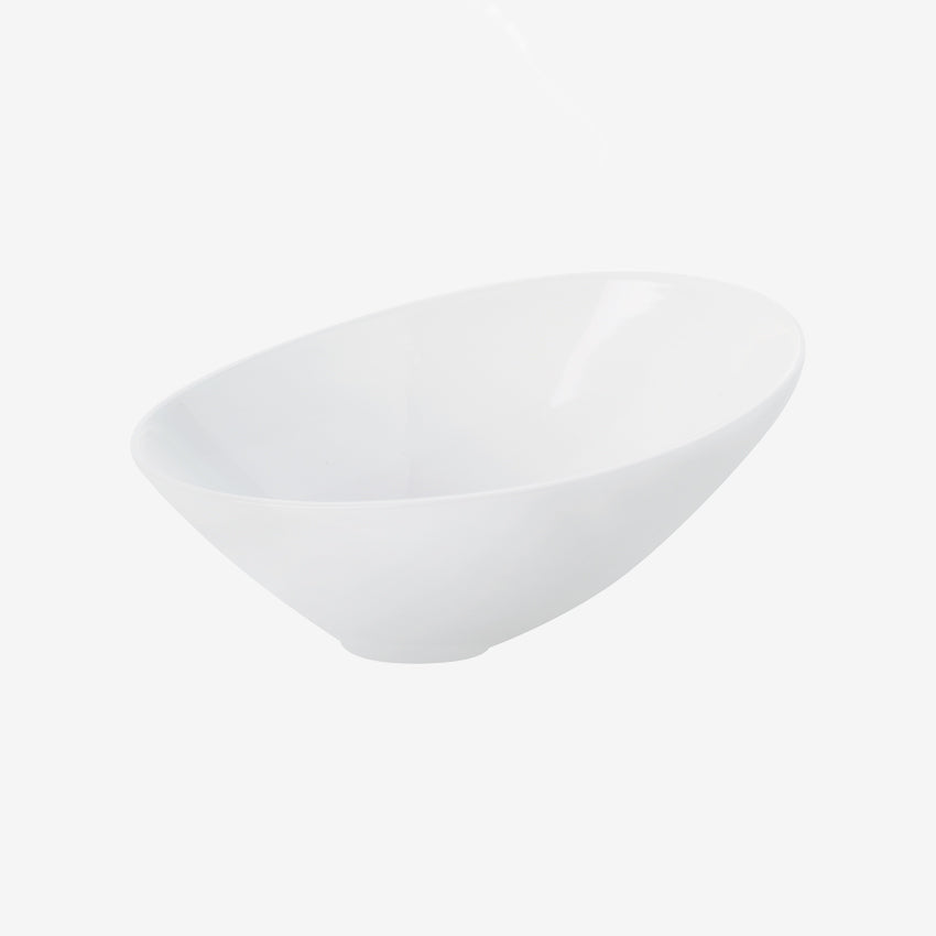 Asa Germany Vongole Asymmetric Bowl - White Ceramic Serving Bowl for Pasta, Salad & Soup | Elegant Dining & Kitchen Decor