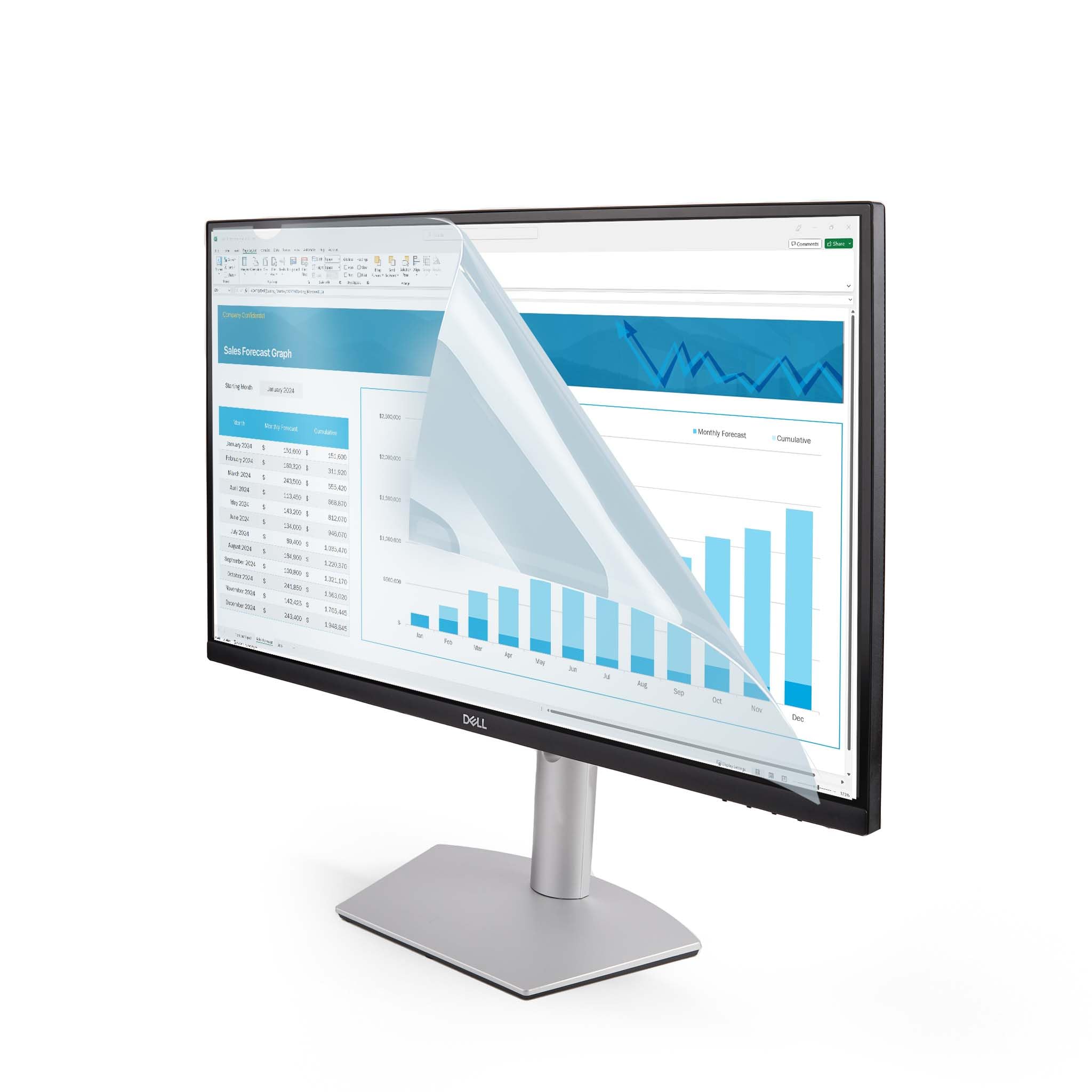 StarTech.com 24-inch 16:9 Anti-Blue Light Screen Protector for Computer Monitors - Reduce Eye Strain & Improve Sleep - TAA Compliant - Perfect for Office Work, Gaming & Late-Night Browsing