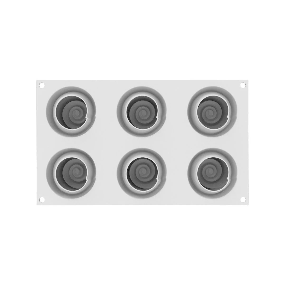 Silikomart Givre 90 Silicone Cake Mold - 6 Cavity Baking Pan for Christmas, Wedding & Birthday Cakes - Perfect for Fondant, Chocolate & Dessert Making