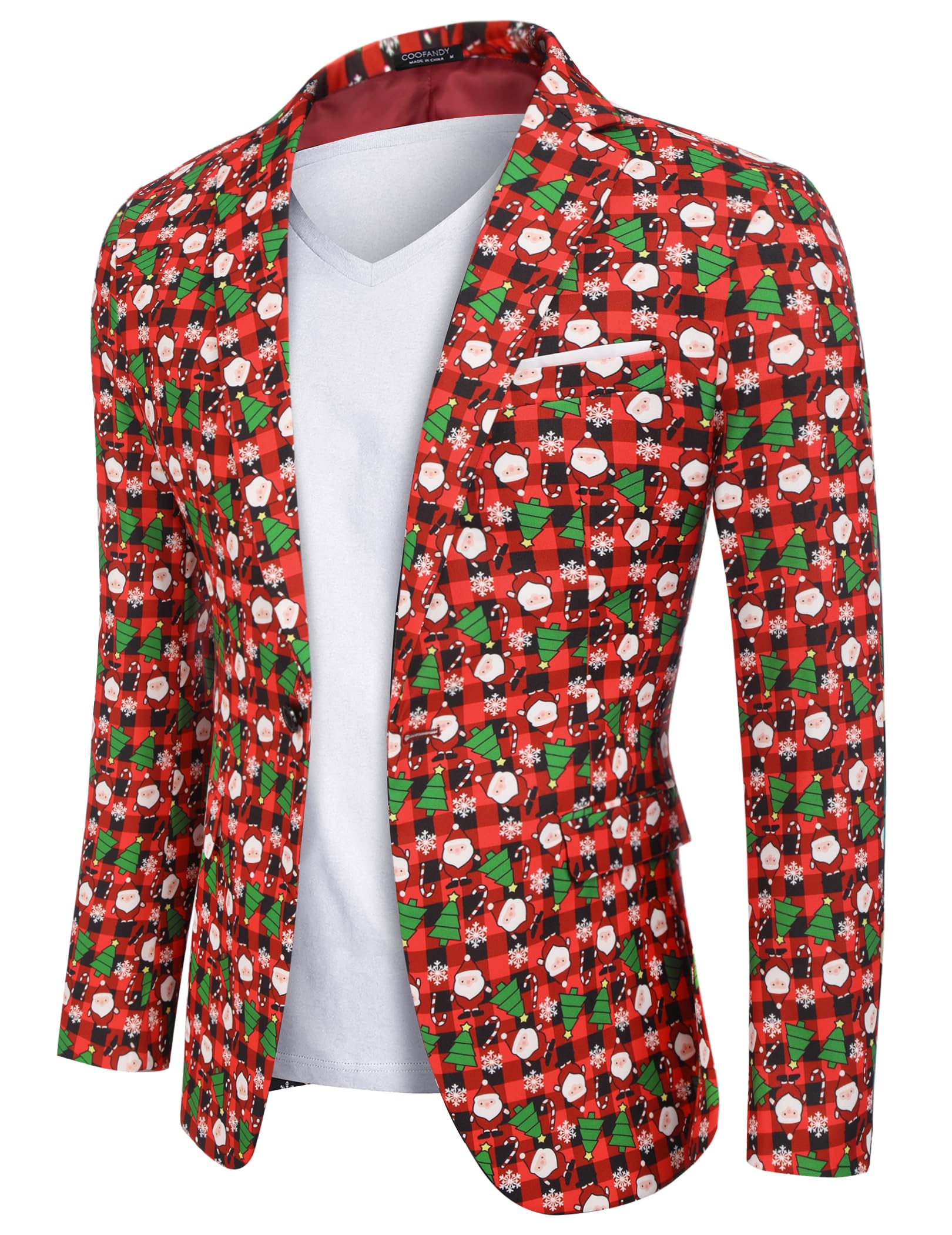 COOFANDY Men's Christmas Blazer Suit Jacket for Xmas Party & Halloween