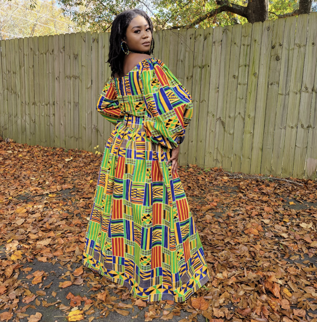 Acceber African Print Kente Top and Skirt Set DP4075TS3 - Traditional Ankara Outfit for Women, Perfect for Cultural Events, Weddings & Parties