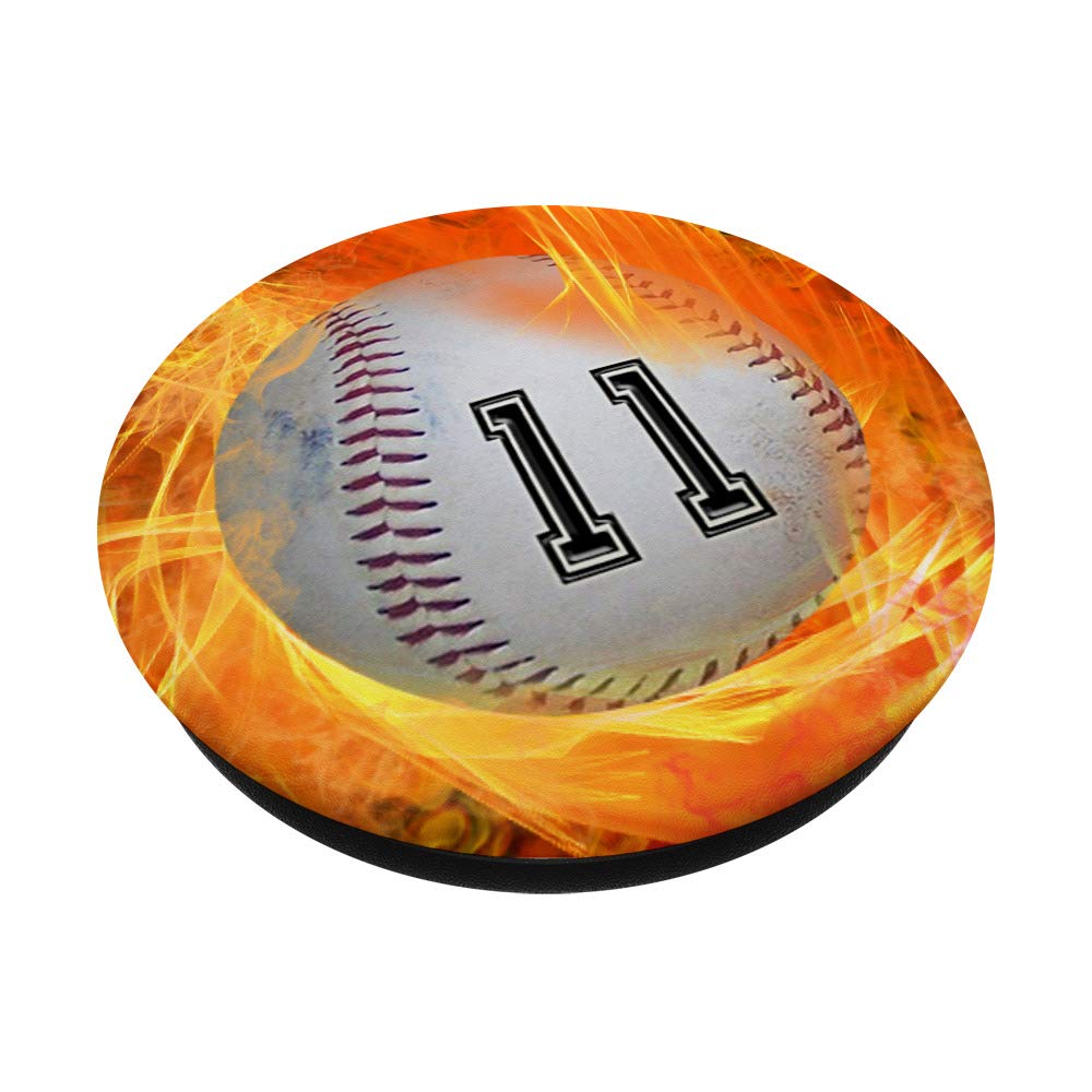Baseball Jersey Number 11 - Lucky Fire Flame Design for Baseball Players & Fans - Perfect for Games, Training, and Fan Support
