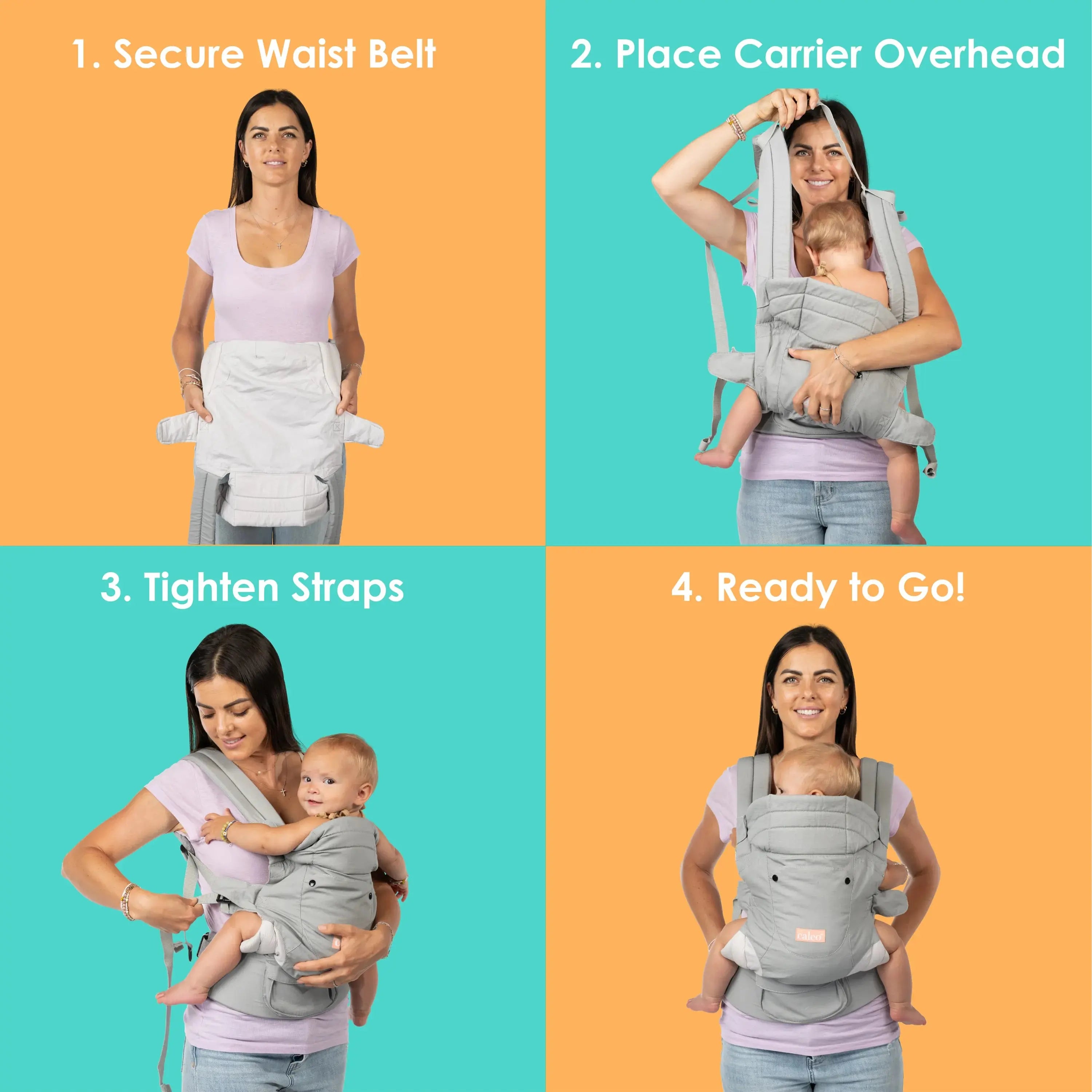 Caleo 3-in-1 Baby Carrier for Newborns to Toddlers - Ergonomic Infant Sling, Hip Seat & Backpack - Perfect for Hands-Free Parenting, Shopping & Outdoor Adventures