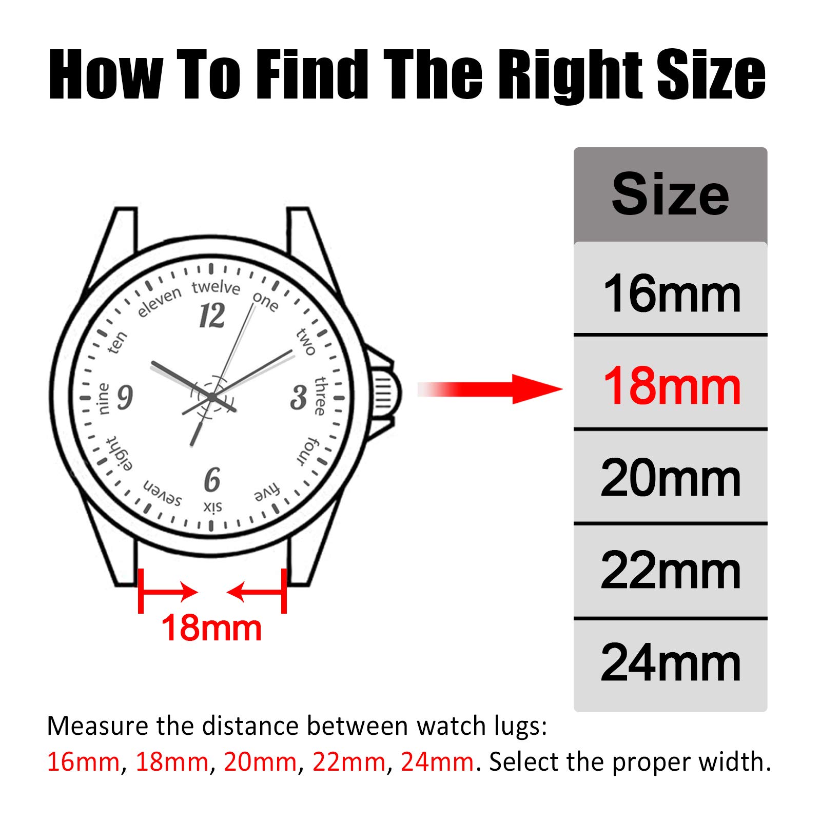 Universal 18mm 20mm 22mm 24mm Silicone Watch Band Replacement - Quick Release Rubber Strap for Men & Women - Perfect for Sports, Fitness & Everyday Wear