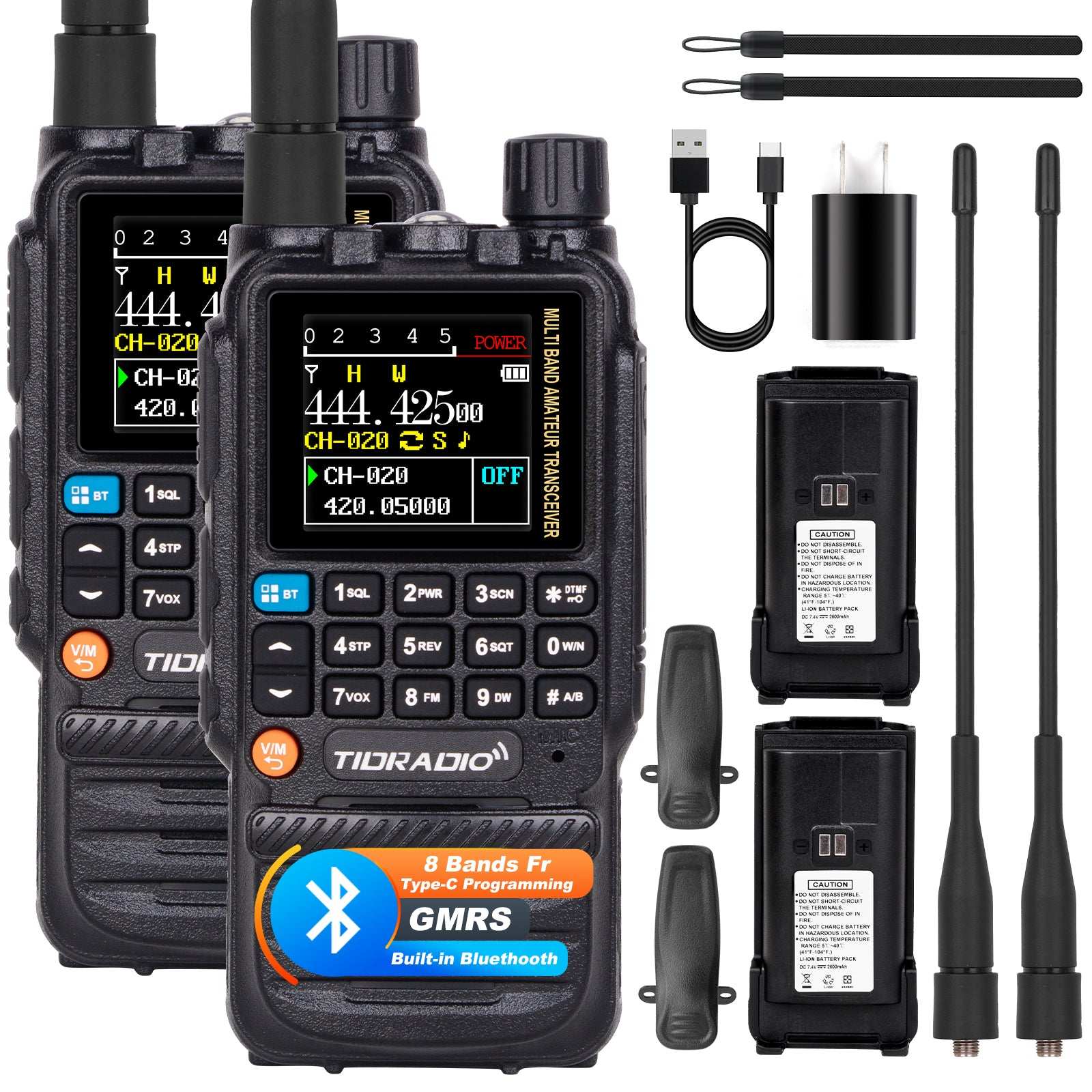 TD H3 Ham GMRS Radio 2 Pack - Long Range Two-Way Radios for Outdoor Adventures, Hiking, Camping & Emergency Communication