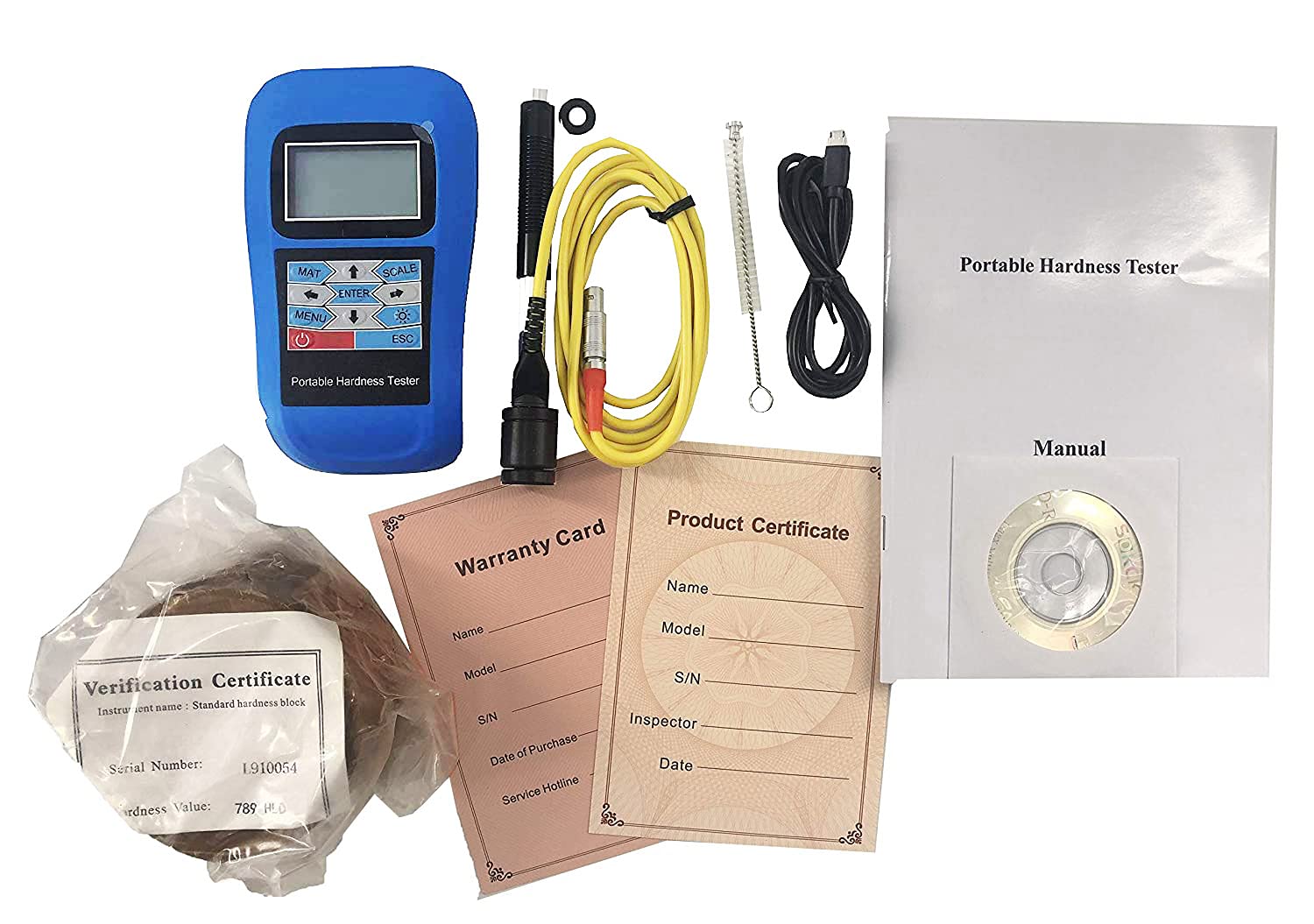 Professional Leeb Hardness Tester Durometer - Digital HL HB HRB HRC HRA HV HS Scale for Metal, Plastic & Rubber | Industrial Quality Control, Material Testing & Workshop Use
