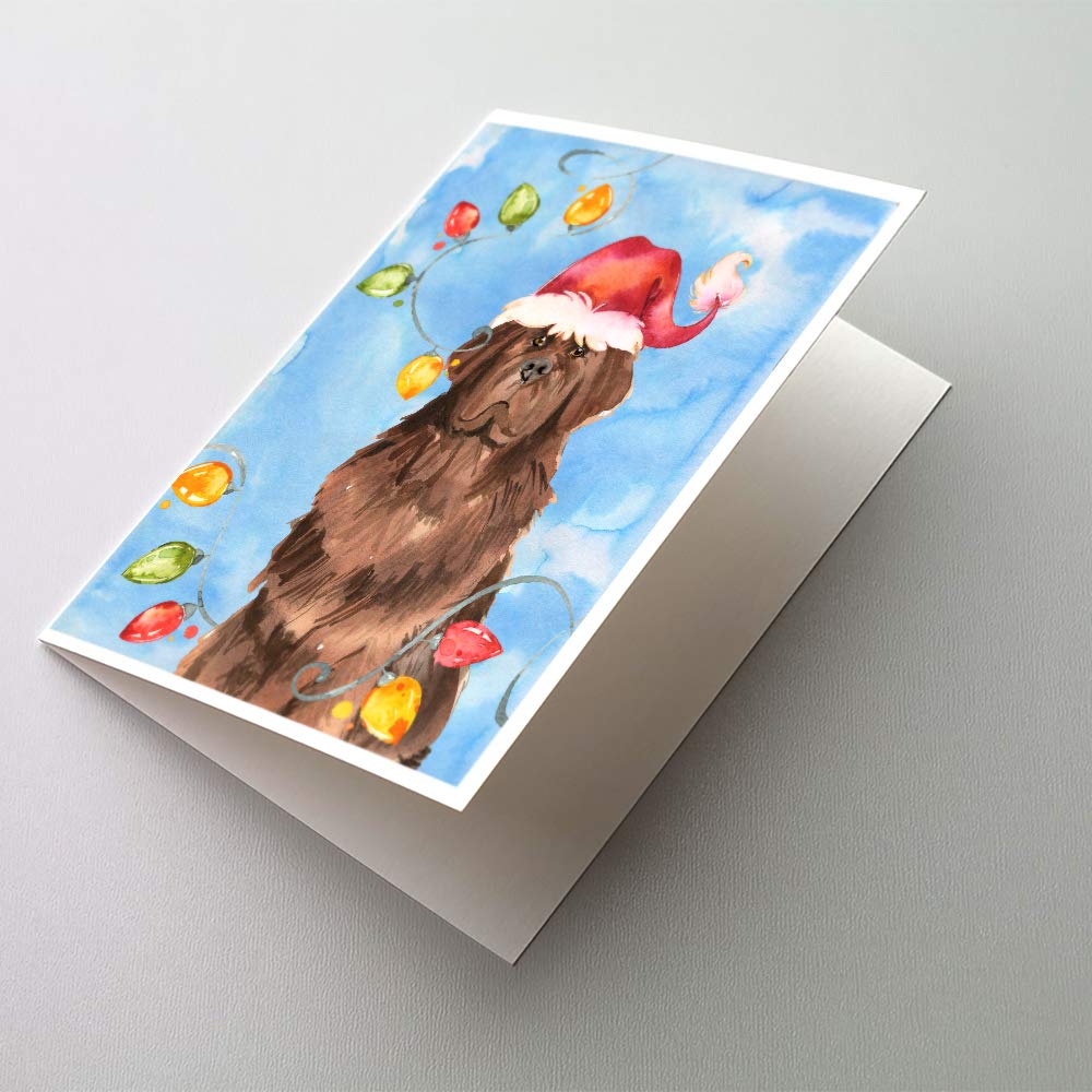 Christmas Lights Newfoundland Greeting Cards - Pack of 8 Blank A7 Cards (5x7) with Envelopes | Whimsical Holiday Note Cards for Christmas Gifts, Party Invitations & Festive Correspondence