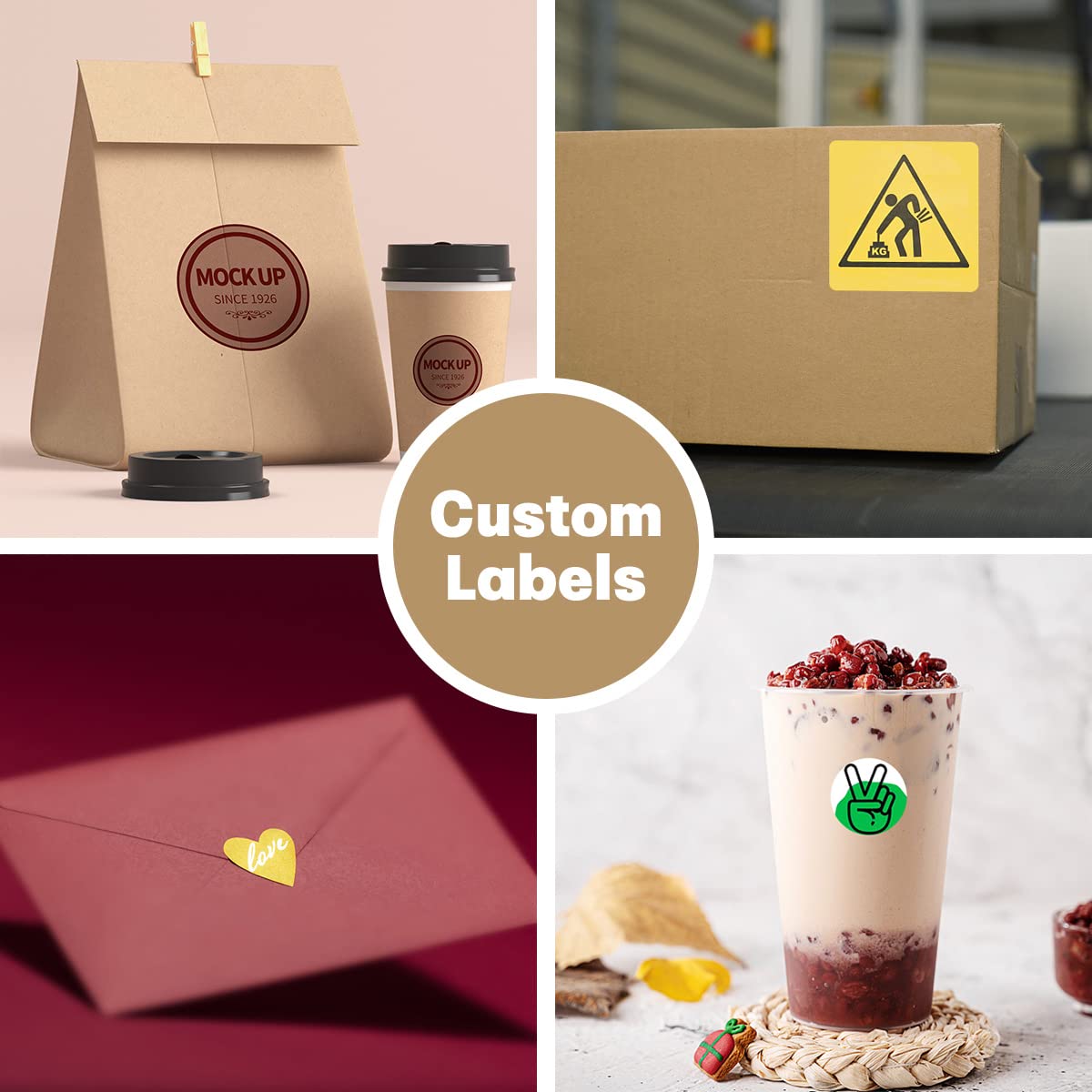 Custom Waterproof Vinyl Stickers 3 Inch - Personalized with Your Logo, Text & Design - 100-500pcs for Business Branding, Laptop Decals, Water Bottle Labels & DIY Crafts - Fancy Frame Design