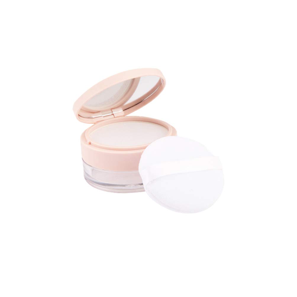 Refillable Loose Powder Container with Puff, Mirror & Mesh Sifter - Reusable Plastic Cosmetic Case for Makeup Touch-Ups & Travel