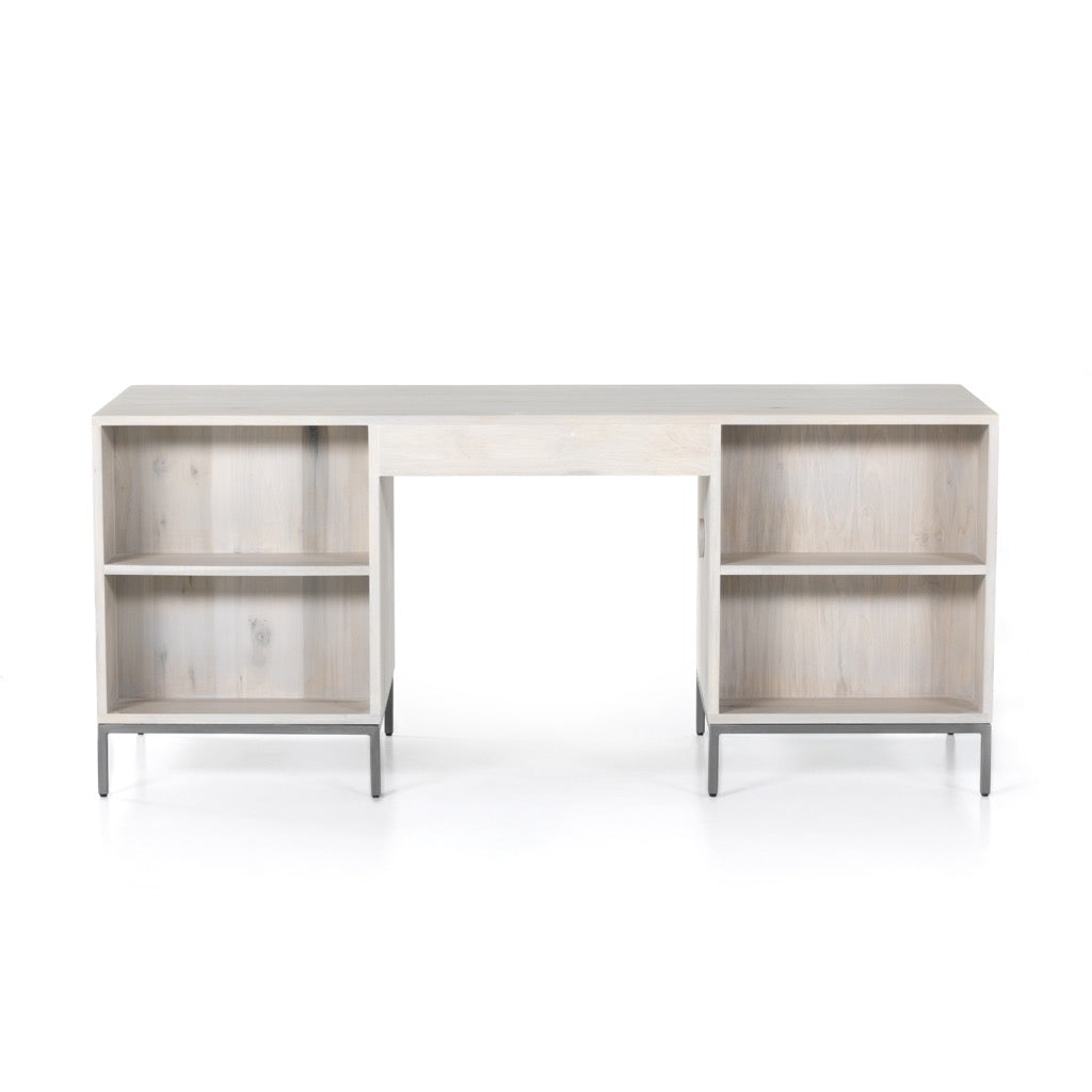 Premium Trey Executive Desk in Dove Poplar - Modern Home Office Furniture for Professionals & Remote Work