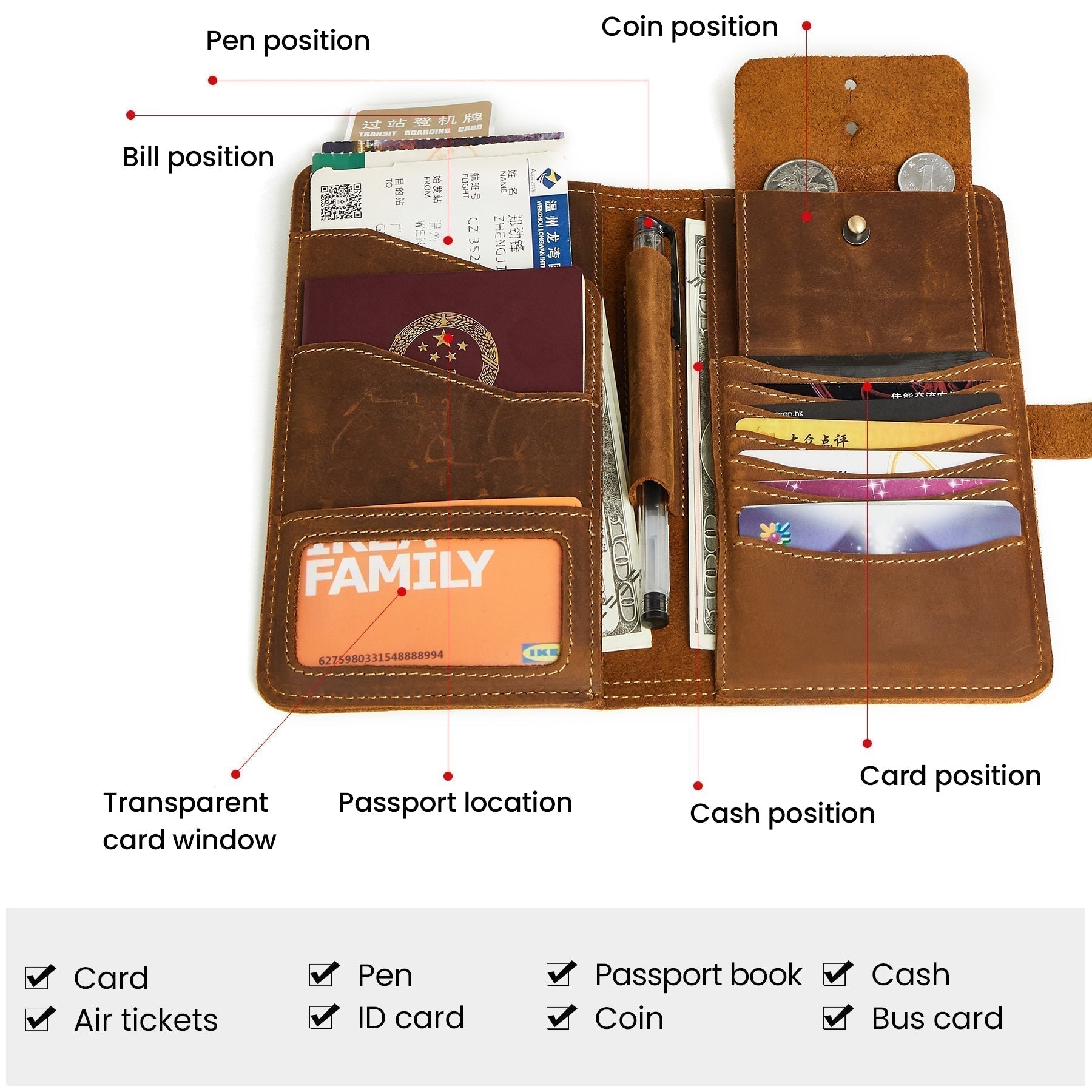 Premium RFID Blocking Leather Passport Holder - Slim Travel Wallet for Men & Women - Perfect for Airports, Business Trips & International Travel