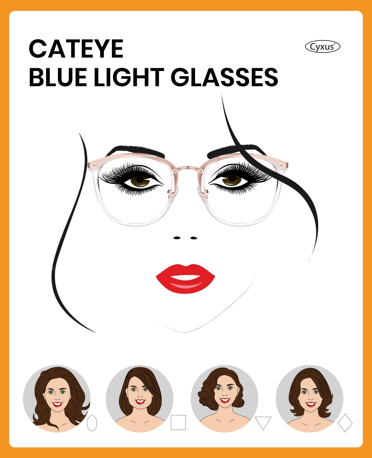 Cyxus Blue Light Blocking Glasses for Women - Anti Eye Strain & Migraine Relief, Stylish Computer Glasses for Office Work, Reading & Screen Time | Perfect for Digital Detox, Gaming & Online Meetings