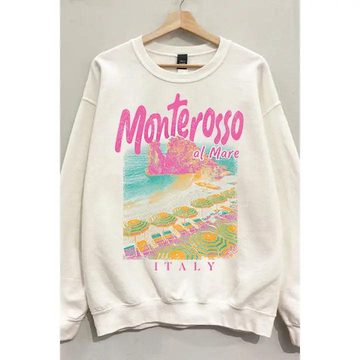 Monterosso Italy Sweatshirt - Comfortable Cotton Pullover with Italian Coast Design | Perfect for Travel, Casual Wear & Souvenirs
