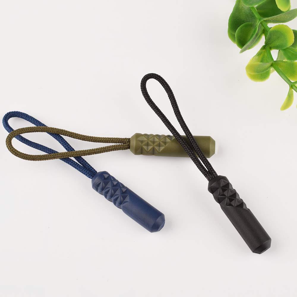 Durable Cord Zipper Pulls Replacement - 10 Pack Black Zipper Tabs for Purses, Backpacks, Luggage & Clothing | Easy DIY Repair for Bags, Jackets & Travel Gear