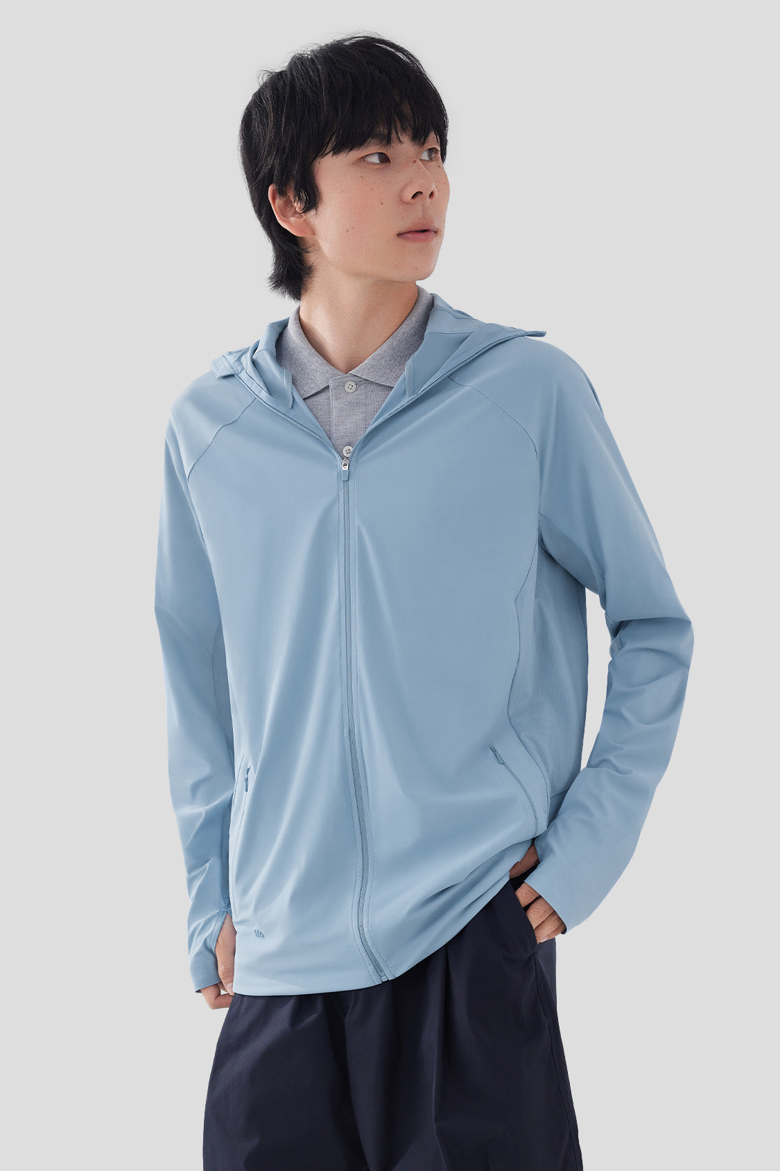 IceAiry Men's Breathable Sun Protection Jacket UPF50+ - Lightweight UV Shirt for Outdoor Activities, Hiking, Fishing & Summer Travel
