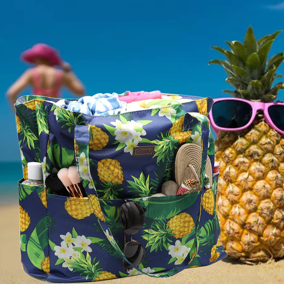 Waterproof Beach Bag - Large Lightweight Tote for Gym, Pool & Travel | Top Zip