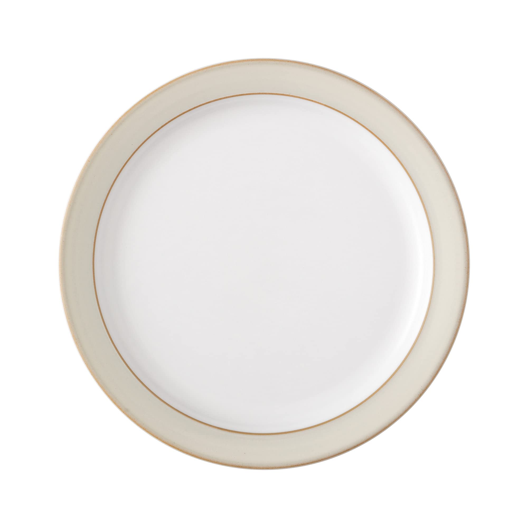 Denby Linen Cream White 4-Piece Ceramic Dinnerware Set - Includes Dinner Plate, Small Plate, Cereal Bowl & Coffee Mug - Dishwasher Safe Stoneware for Everyday Use - Perfect for Home Dining, Entertaining & Gifts