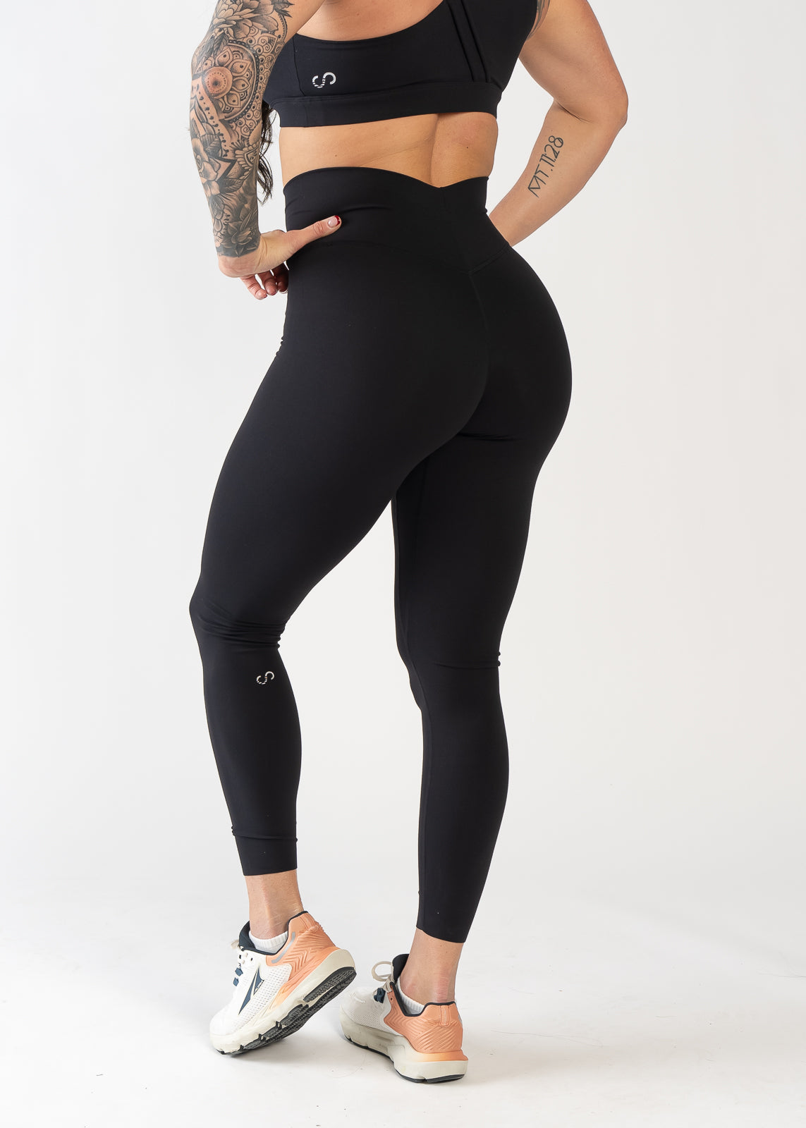 NKD High Waist Criss Cross Yoga Leggings for Women - Black | Workout, Running, Gym & Lounge Wear