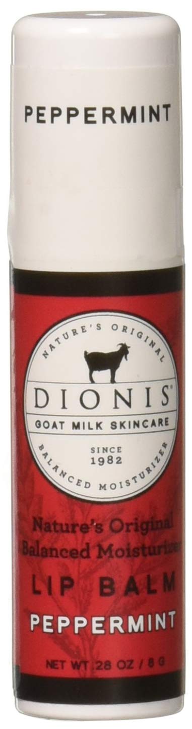 Dionis Goat Milk Lip Balm for Dry Lips - Moisturizing Peppermint Flavor, 0.28 oz - Natural Skincare for Chapped Lips, Winter Care & Daily Hydration