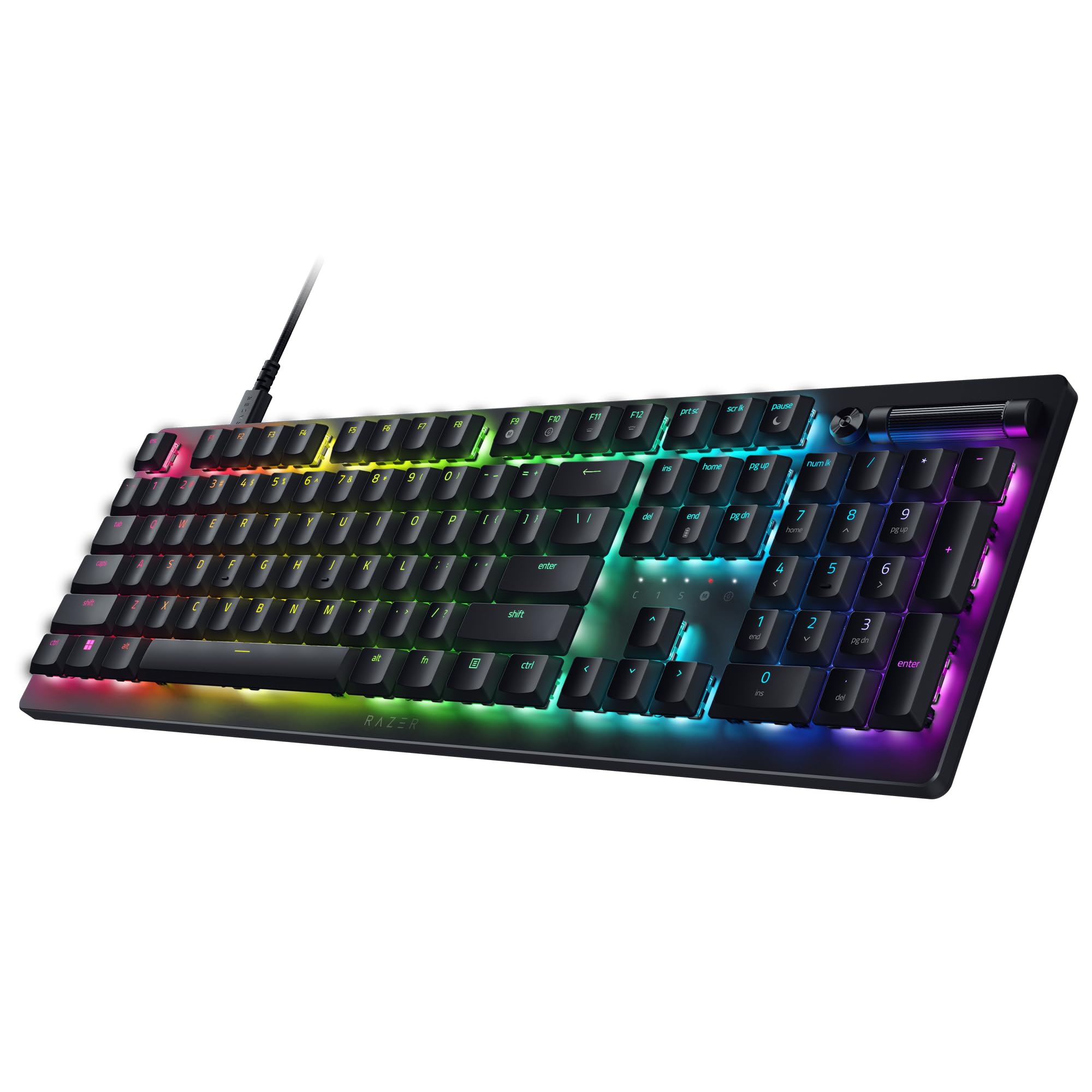 Razer DeathStalker V2 Pro Gaming Keyboard - Low Profile Linear Red Optical Switches - Ultra Durable Coated Keycaps - Aluminum Top Plate - Multi Function Roller & Media Buttons (Renewed) | Perfect for Competitive Gaming, Streaming & Office Work