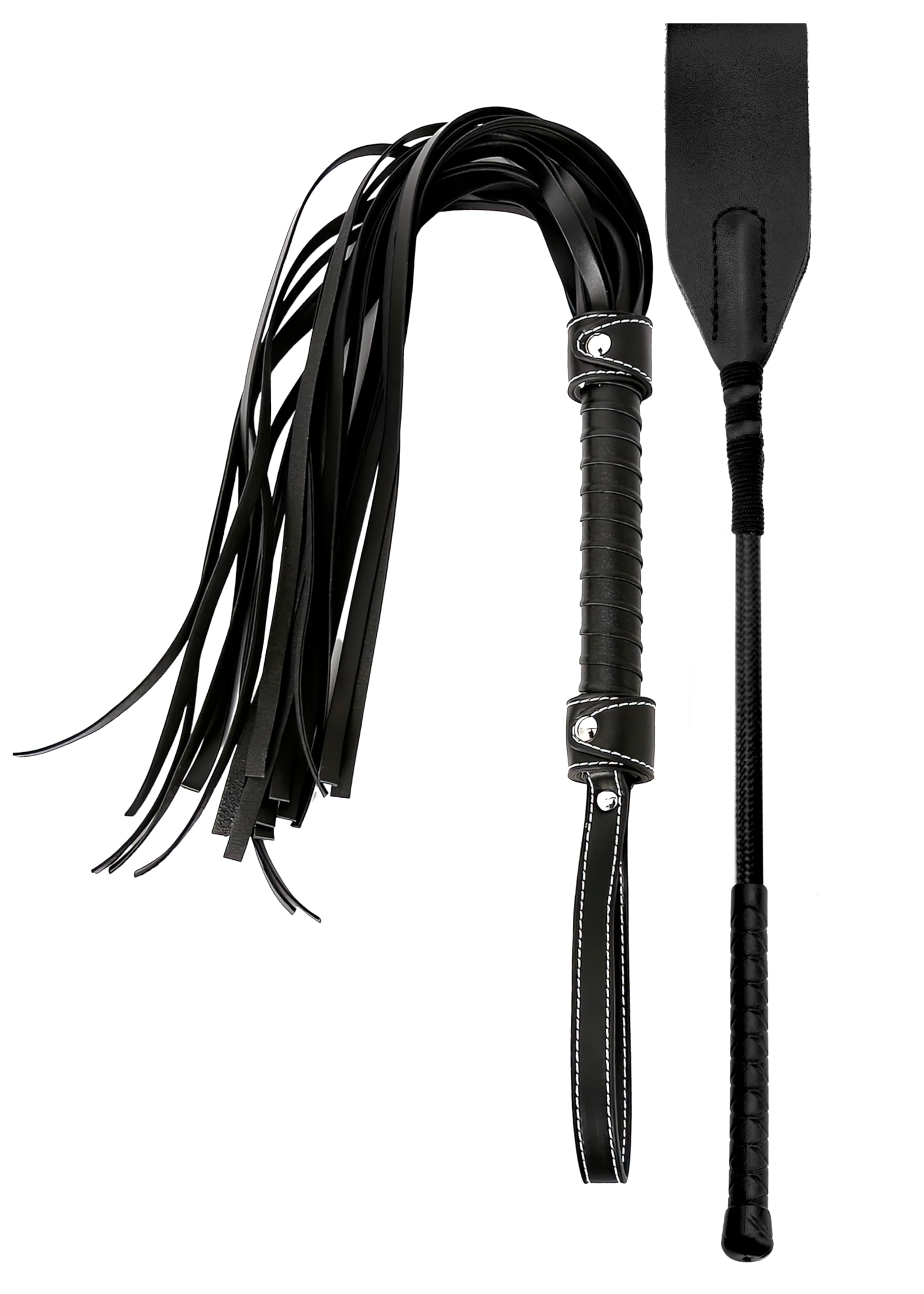BDSM Whip for Spanking - Premium Leather Flogger Kit with Paddles & Ticklers - Sensual Bondage Toy for Couples - Perfect for Bedroom Play, Fetish Exploration & Sensual Massage