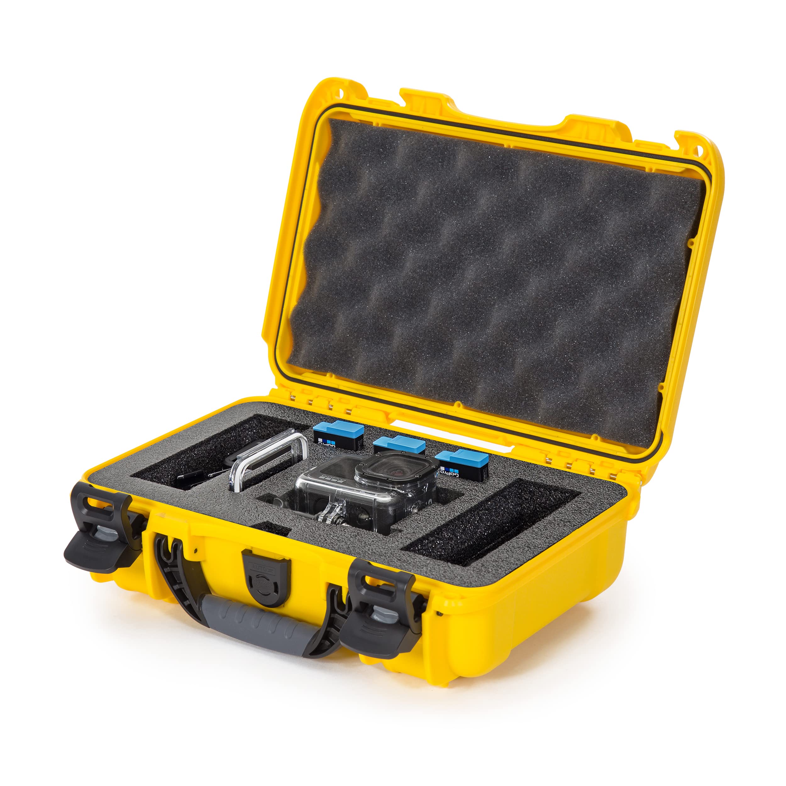 Nanuk 909 Waterproof Hard Case with Custom Foam Insert for GoPro Hero 9 & 10 - Protective Travel Storage for Cameras & Accessories (Yellow, 909-GOPH94) - Ideal for Outdoor Adventures, Travel & Equipment Protection