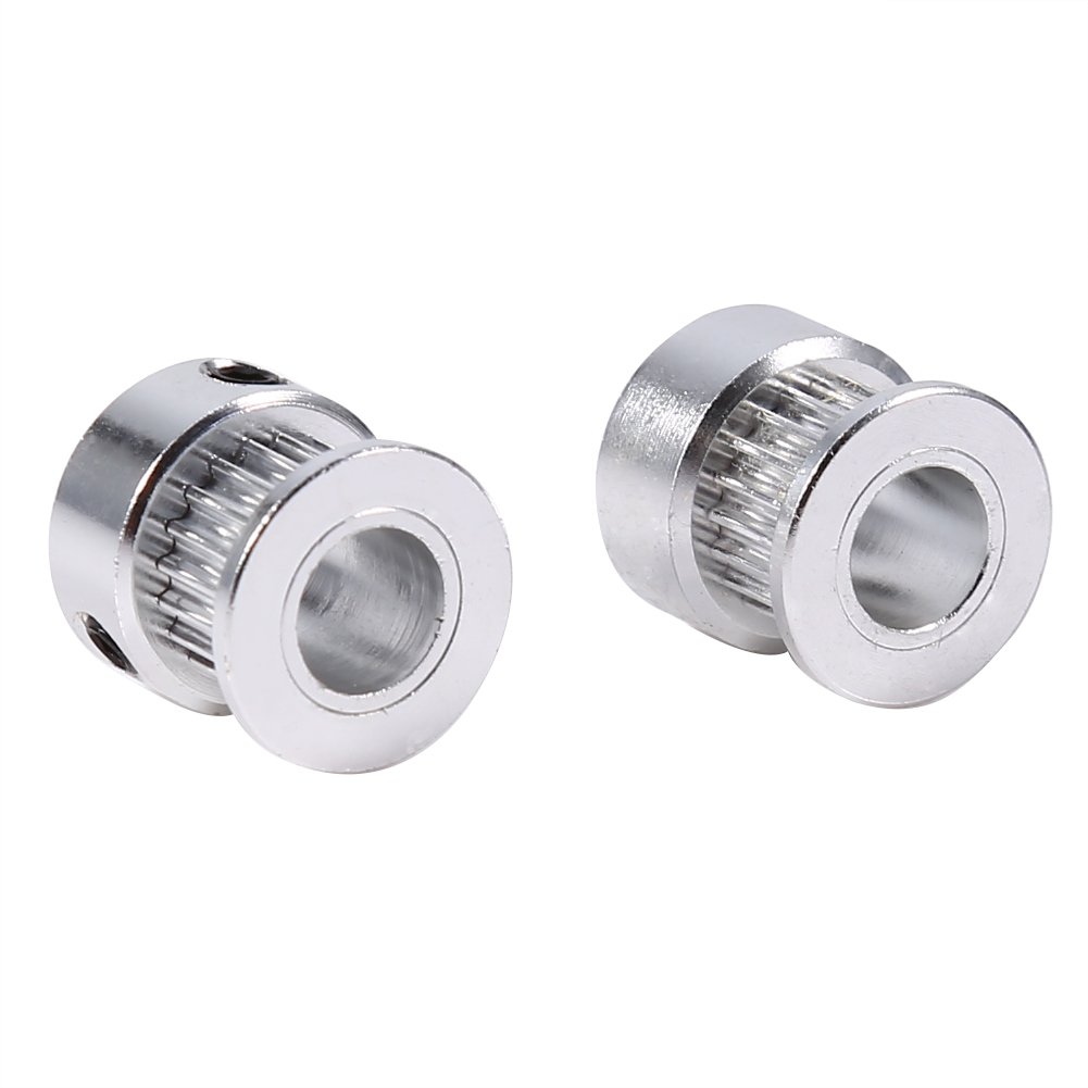 2Pcs Aluminum 20 Teeth 8mm Timing Belt Pulley Wheel for 3D Printer Parts - High Precision Alloy Gears for CNC Machines, DIY Projects & Robotics Applications