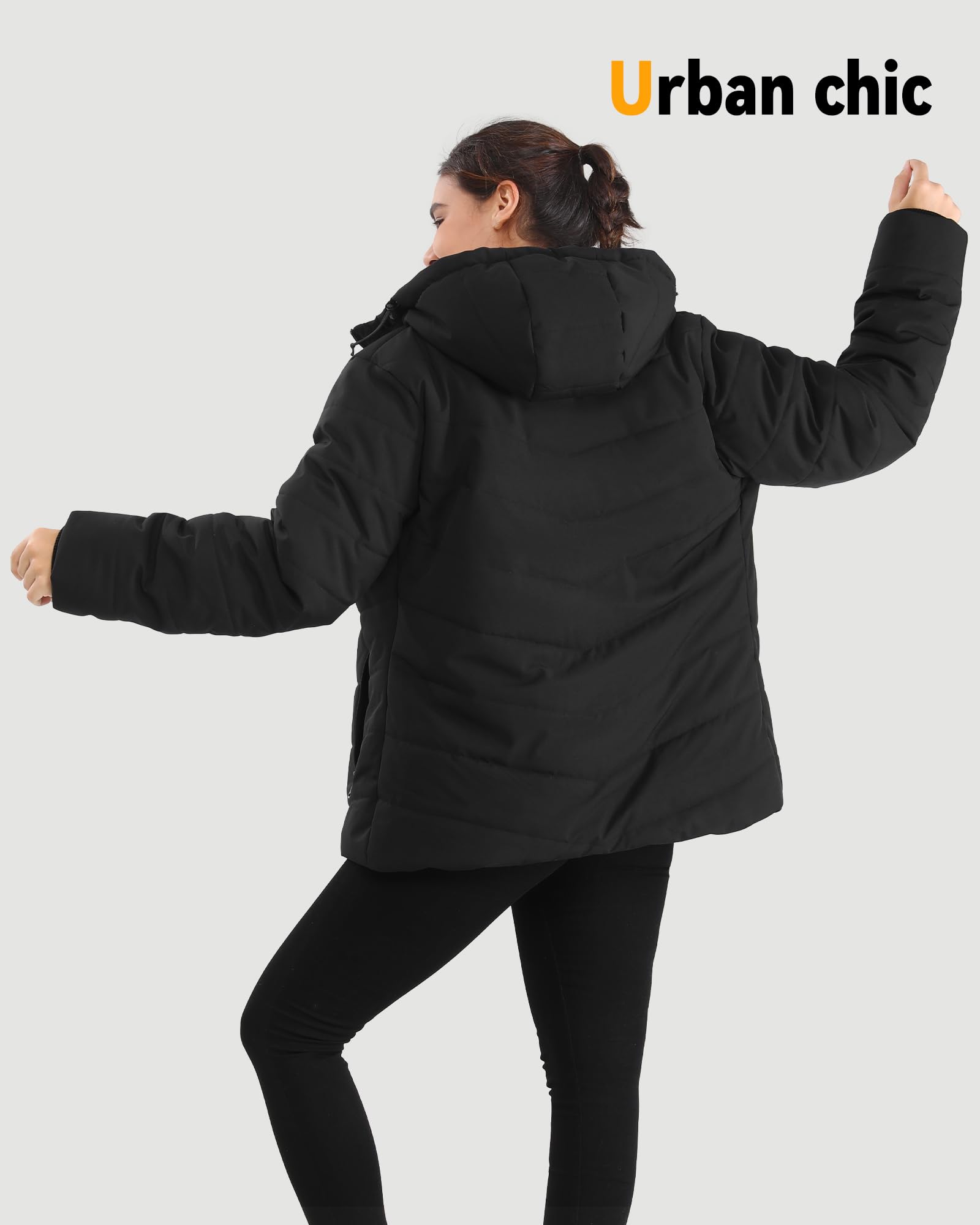 Graphene Heated Jacket for Women - 12V Fast Charging, 18400mAh Large Battery - Perfect for Winter Outdoor Activities, Skiing, Hiking & Camping