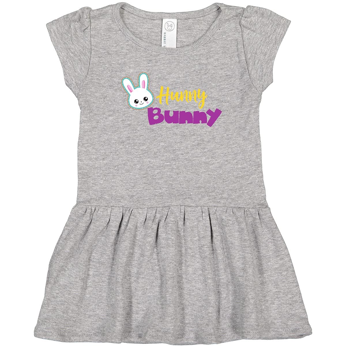 Inktastic Easter Hunny Bunny Toddler Dress - Cute White Bunny Outfit for Girls - Perfect for Easter Celebrations, Spring Parties & Family Photos