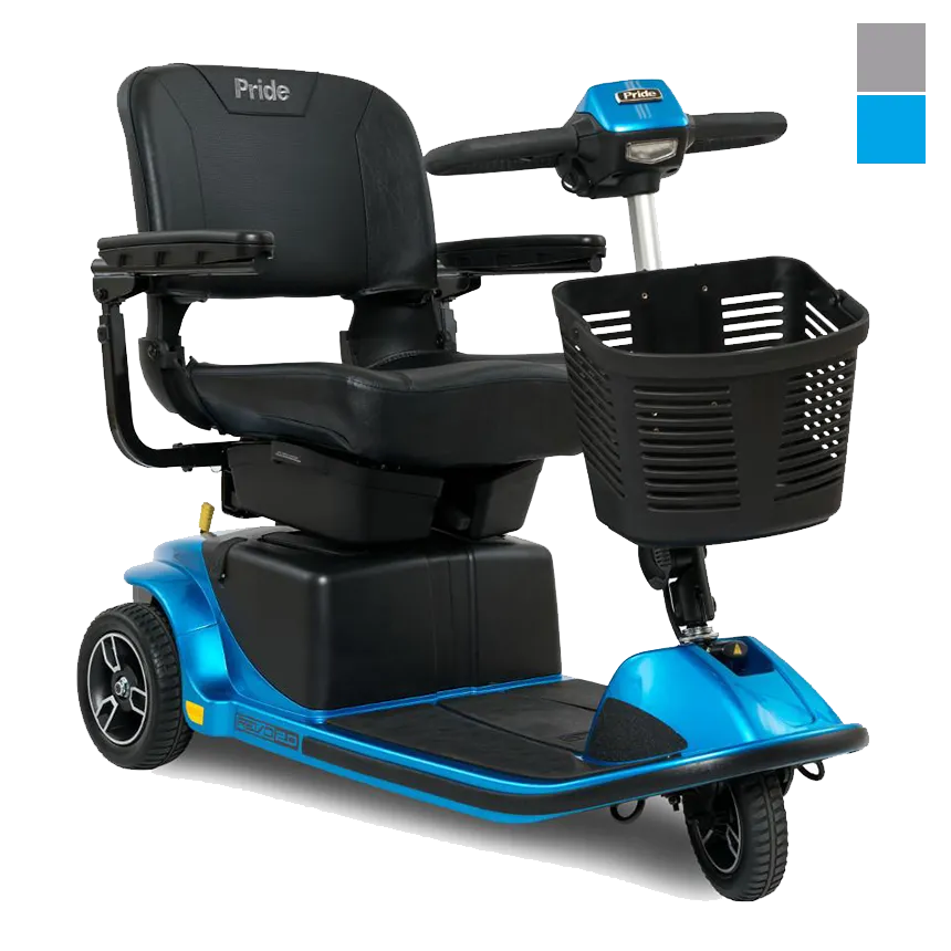 Pride Revo 2.0 3-Wheel Mobility Scooter - Lightweight, Portable & Foldable for Seniors & Adults - Indoor & Outdoor Use for Shopping, Travel & Daily Commuting