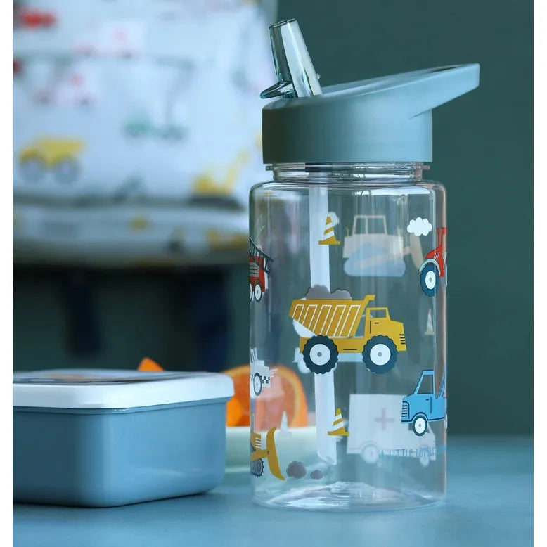 Kids Insulated Water Bottle with Car & Vehicle Designs - Leak Proof Stainless Steel Drink Bottle for School, Sports & Outdoor Activities