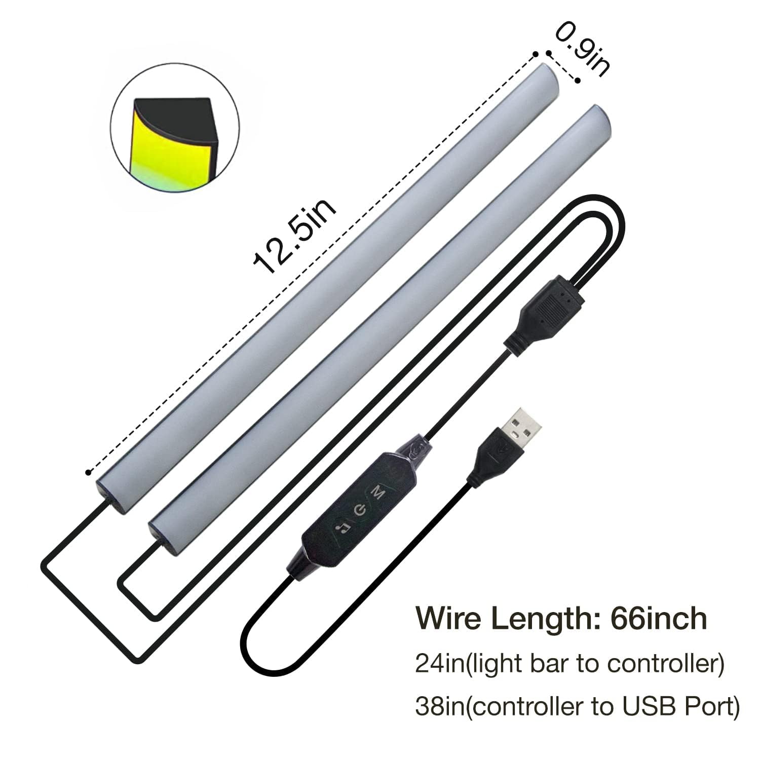RGB Gaming Light Bar with Music Sync - 2-in-1 USB LED Desk Lamp for PC Monitor & TV, Remote & App Control, Dynamic Rainbow Effects - Perfect for Gaming Setup, Home Office & Room Decoration