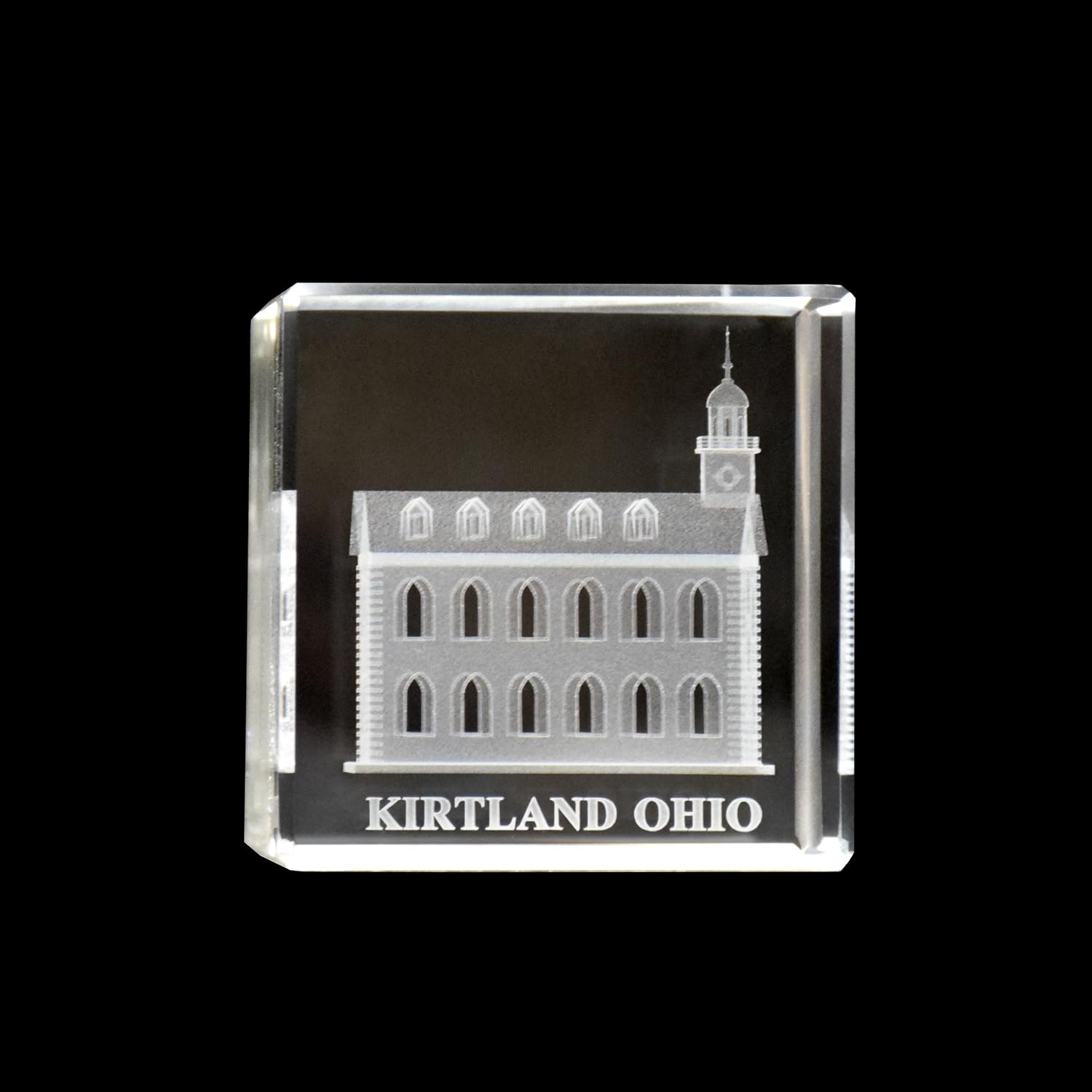 Crystal Cube Desk Decor by Ringmasters | Elegant LDS Temple Paperweight for Office & Home | Christian Gift & Spiritual Decor (Kirtland Ohio) - Perfect for Work Desks, Bookshelves & Meditation Spaces