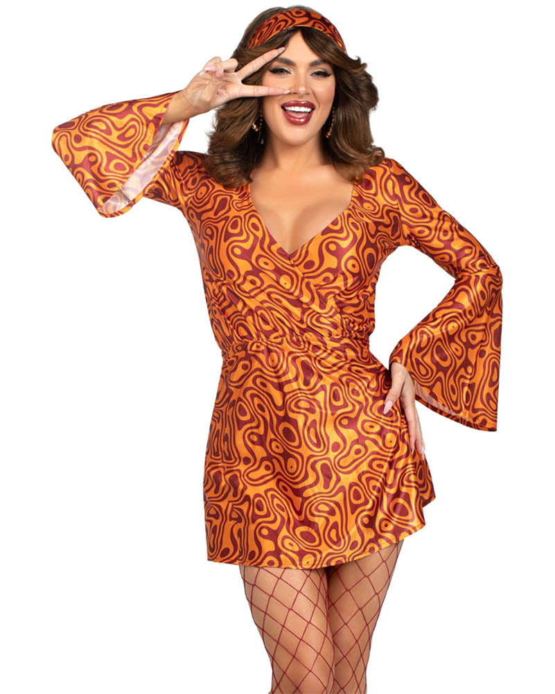 70s Disco Costume for Women - Vintage 1970s Disco Party Outfit with Sequins & Bell Bottoms - Perfect for Halloween, Theme Parties & Dance Performances