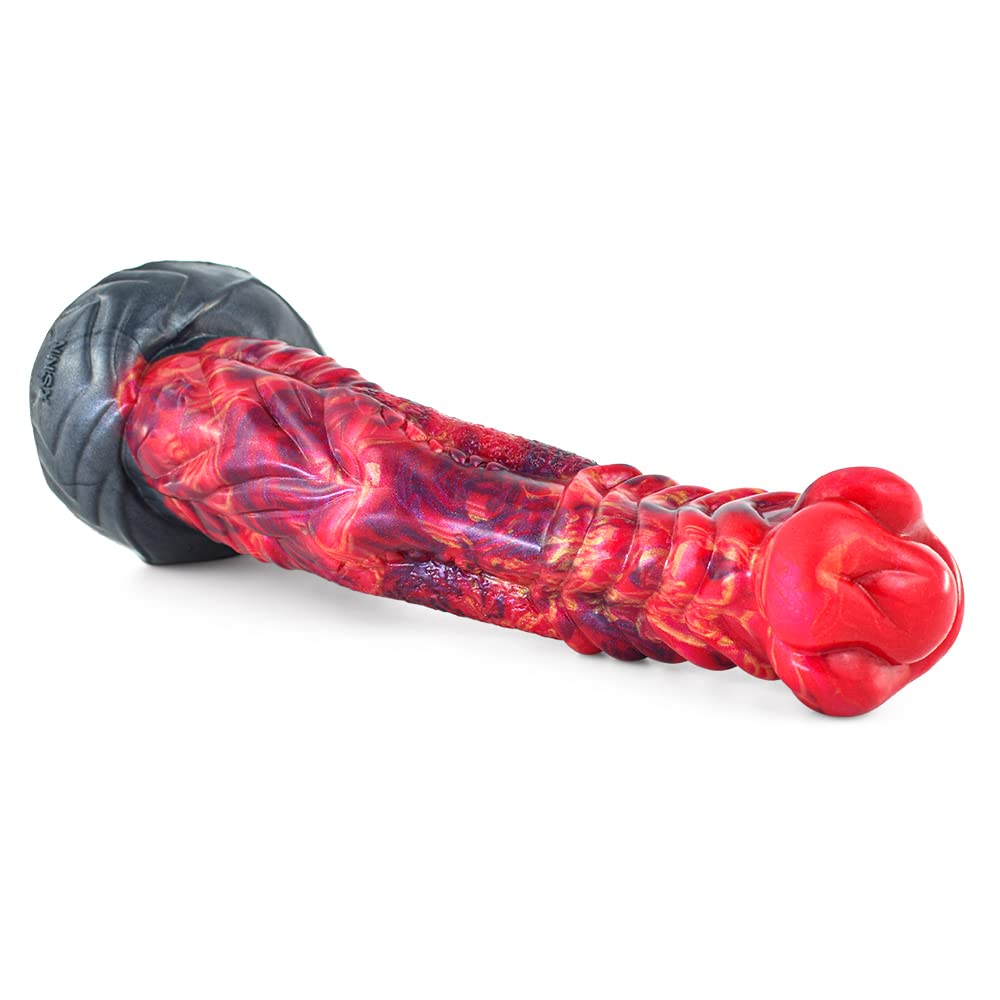 BeHorny Liquid Silicone Alien/Fido Dildo Sex Toy with Strong Suction Cup - Realistic Adult Toy for Solo Play, Couples & BDSM Fantasy (Black)