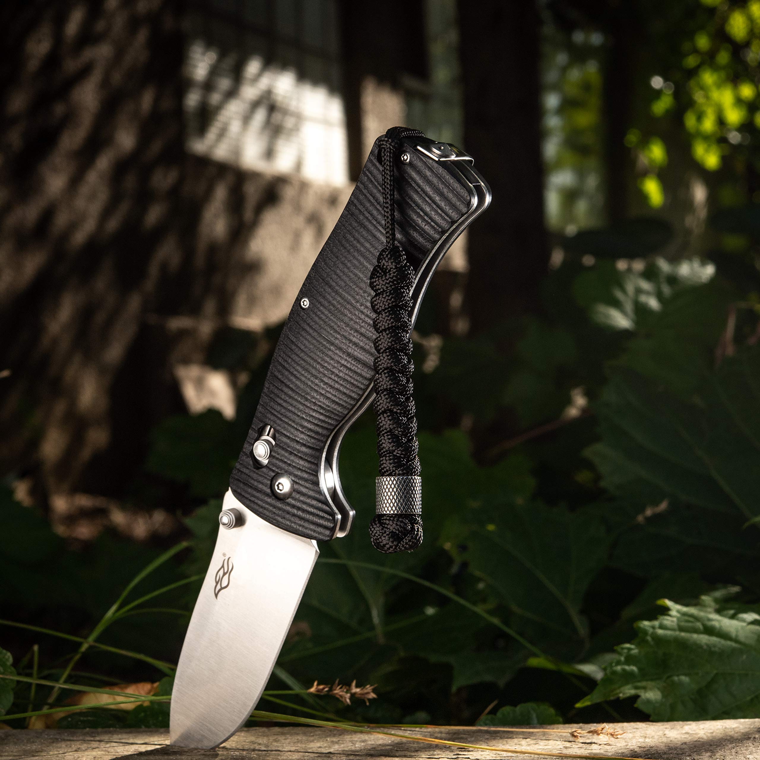 M-Tac Tactical Knife Lanyard with Beads - 550 Paracord Survival Lanyard for EDC Knives - Stainless Steel Viper Bead (Black) - Perfect for Outdoor Camping, Hiking & Survival Gear