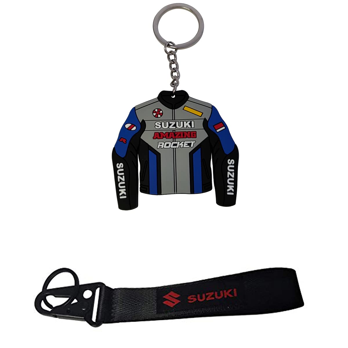 Hest Big Keyring & Rubber Keychain - Durable Motorcycle Scooter ATV Car Key Chain Accessories for Suzuki, Kawasaki, Honda - Perfect Gift for Riders & Vehicle Enthusiasts - Ideal for Keys, Backpacks, and Everyday Carry