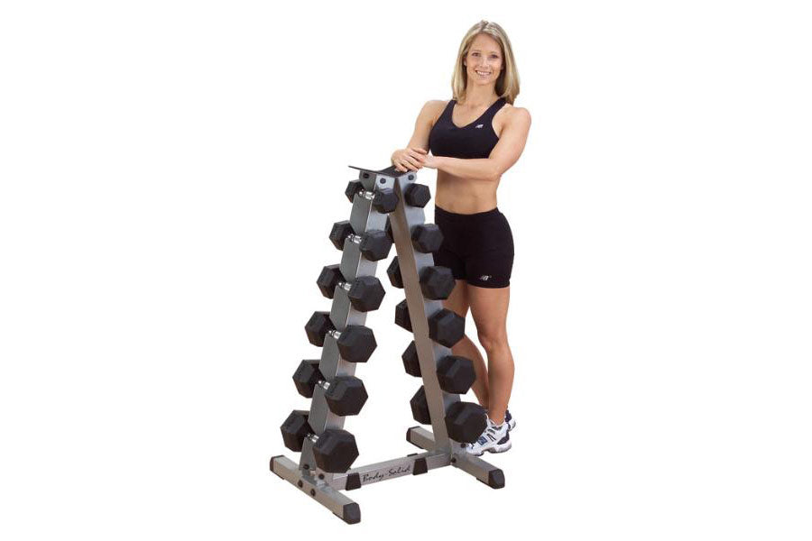 Body Solid Vertical A-Frame Dumbbell Rack - Heavy Duty Dumbbell Storage Organizer for Home Gym, Garage & Fitness Studio - Perfect for Weightlifting & Strength Training