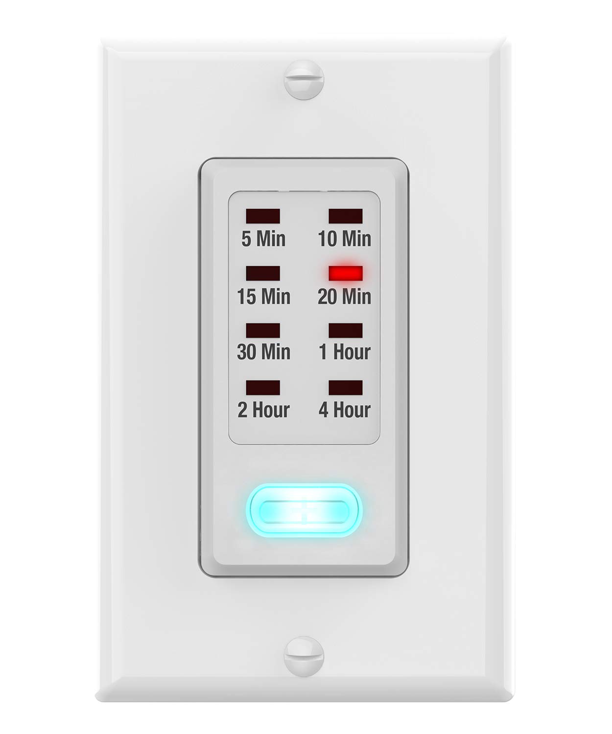 Fosmon 4-Hour Programmable In-Wall Light Timer Switch - Countdown Timer for Lights, Fans, Heaters & Bathroom (1875W, 9 Settings, Neutral Wire Required) - Perfect for Home Automation, Energy Savings & Smart Lighting Control - ETL Listed