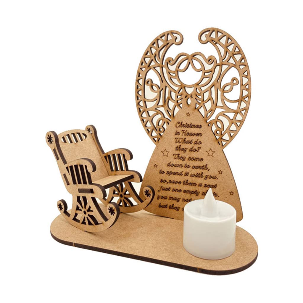 Handmade Wooden Swing Chair Christmas Ornament with Glowing Candle Light - Memorial Keepsake for Heaven, Holiday Home Decor & Thoughtful Gift for Loved Ones | Perfect for Tree Decorations, Mantel Displays & Memorial Tributes