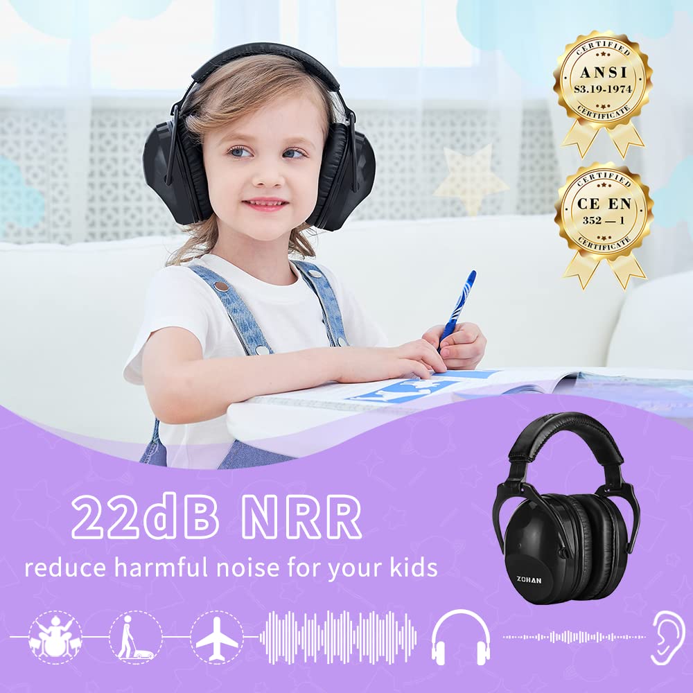 ZOHAN 030 Kids Noise Cancelling Headphones for Autism - Comfortable Ear Protection for Sensory Sensitive Children - Perfect for School, Travel, and Therapy Sessions