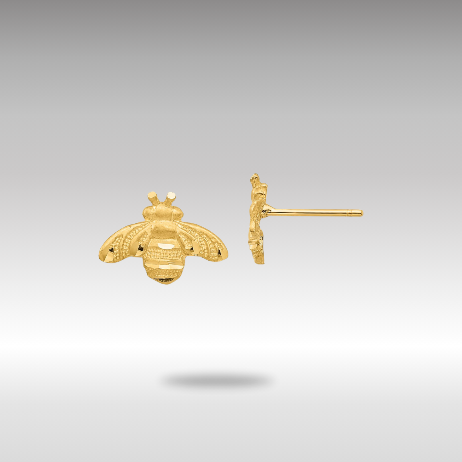 Gold Diamond Cut Bee Post Earrings TF1551 - Elegant Stud Earrings for Women, Perfect for Daily Wear, Parties & Special Occasions