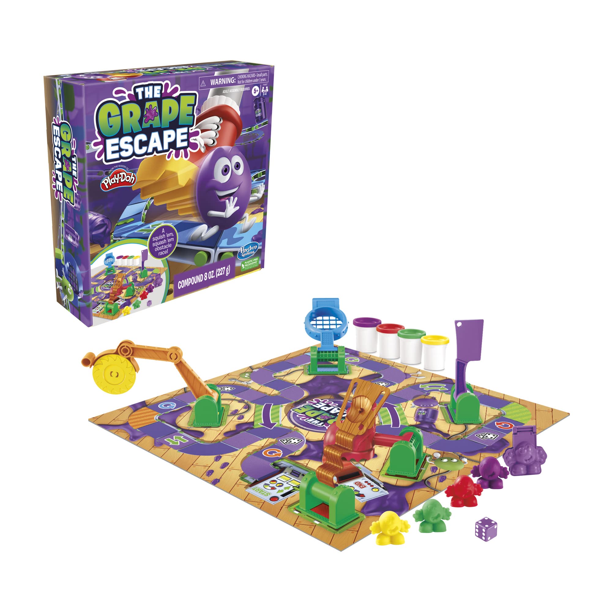 Hasbro Grape Escape Board Game for Kids Ages 5+ | Fun Family Game with Modeling Clay | Perfect for Family Game Nights & Kids' Parties