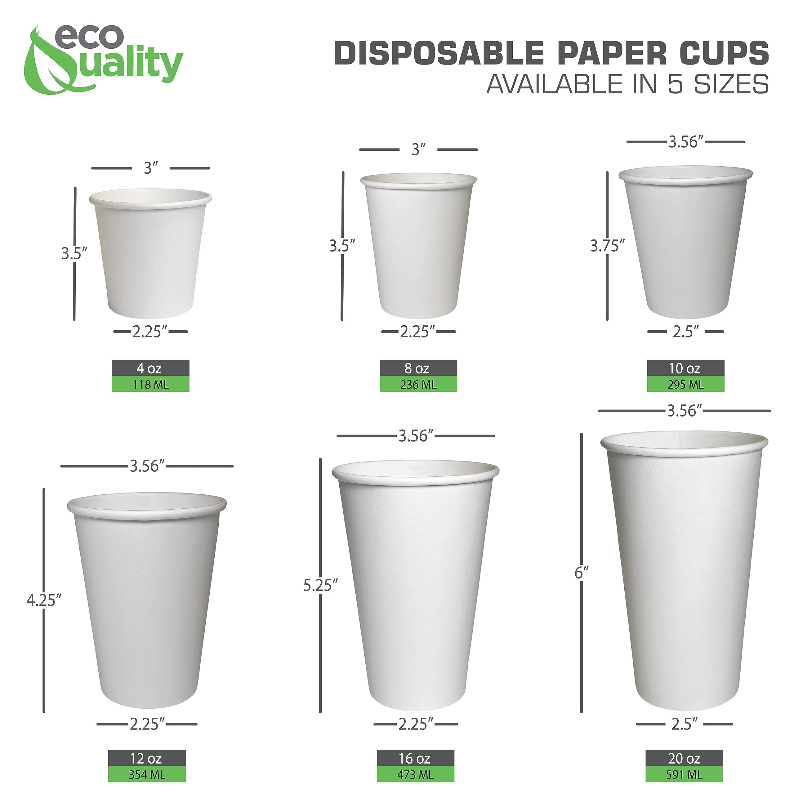 Eco-Friendly 8 oz Disposable White Paper Coffee Cups - Recyclable & Compostable Hot Drink Cups for Office, Cafe, Restaurant - Perfect for Latte, Chai, Tea (25 Pack) | Ideal for Coffee Shops, Break Rooms & Takeout Beverages