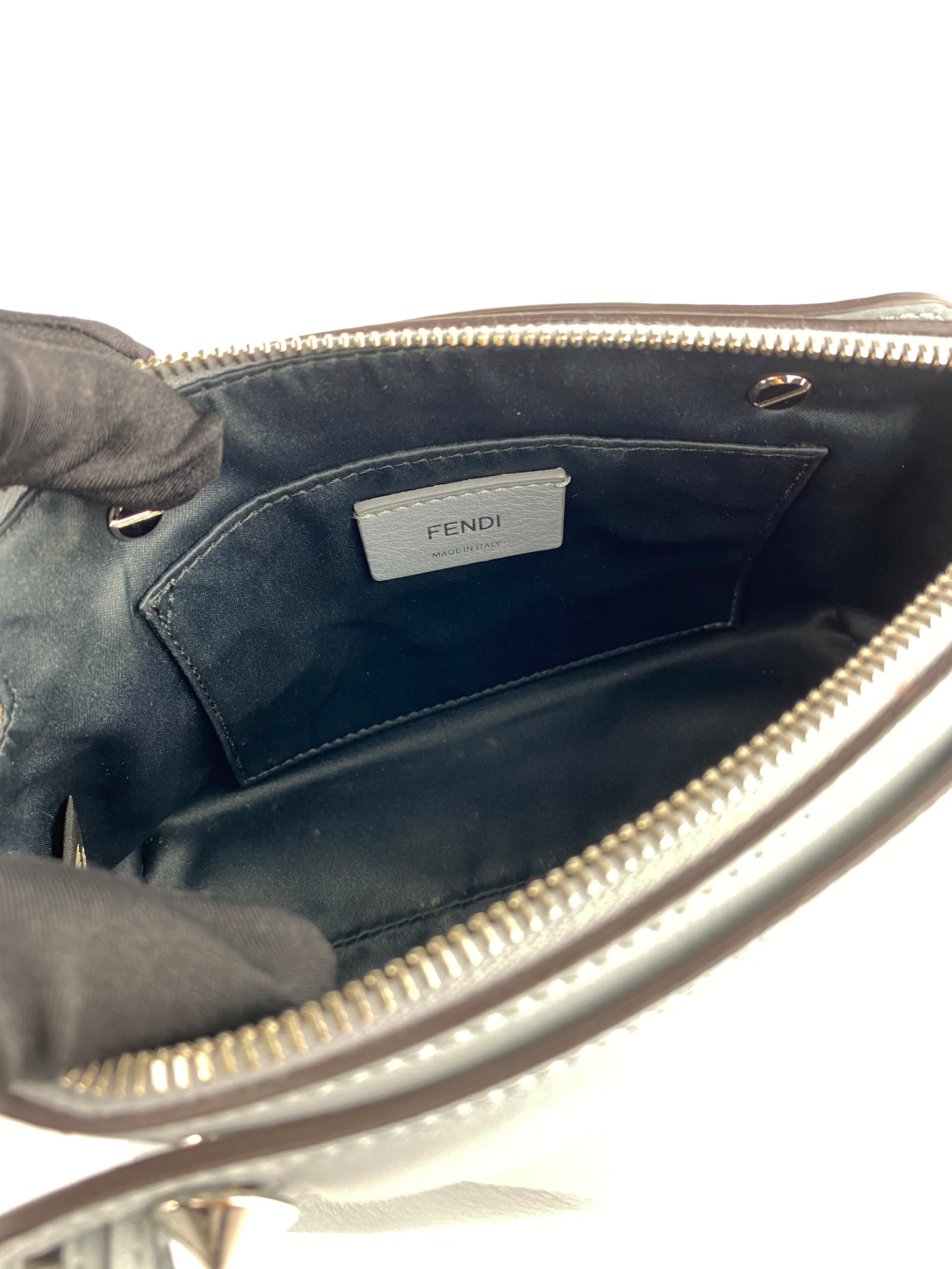 Fendi Light Blue By the Way Handbag with Floral Tail Charm - Perfect for Women's Everyday Use, Office, and Special Occasions