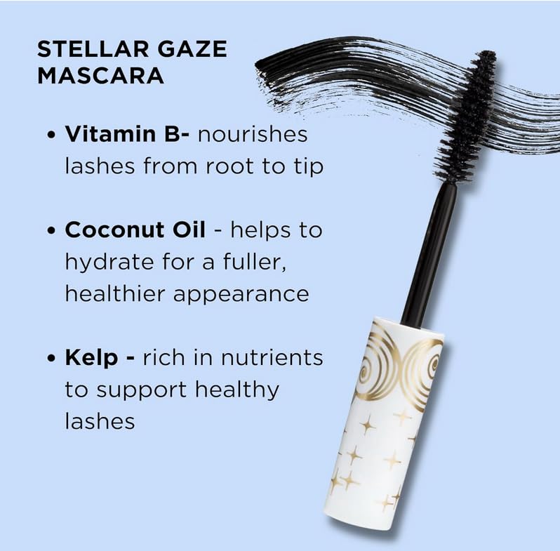 Pacifica Aquarian Gaze Waterproof Mascara in Black - Lengthening, Smudge-Proof & Volumizing Vegan Mascara for Long Lashes | Cruelty-Free & Paraben-Free | Perfect for Swimming, Workouts & All-Day Wear