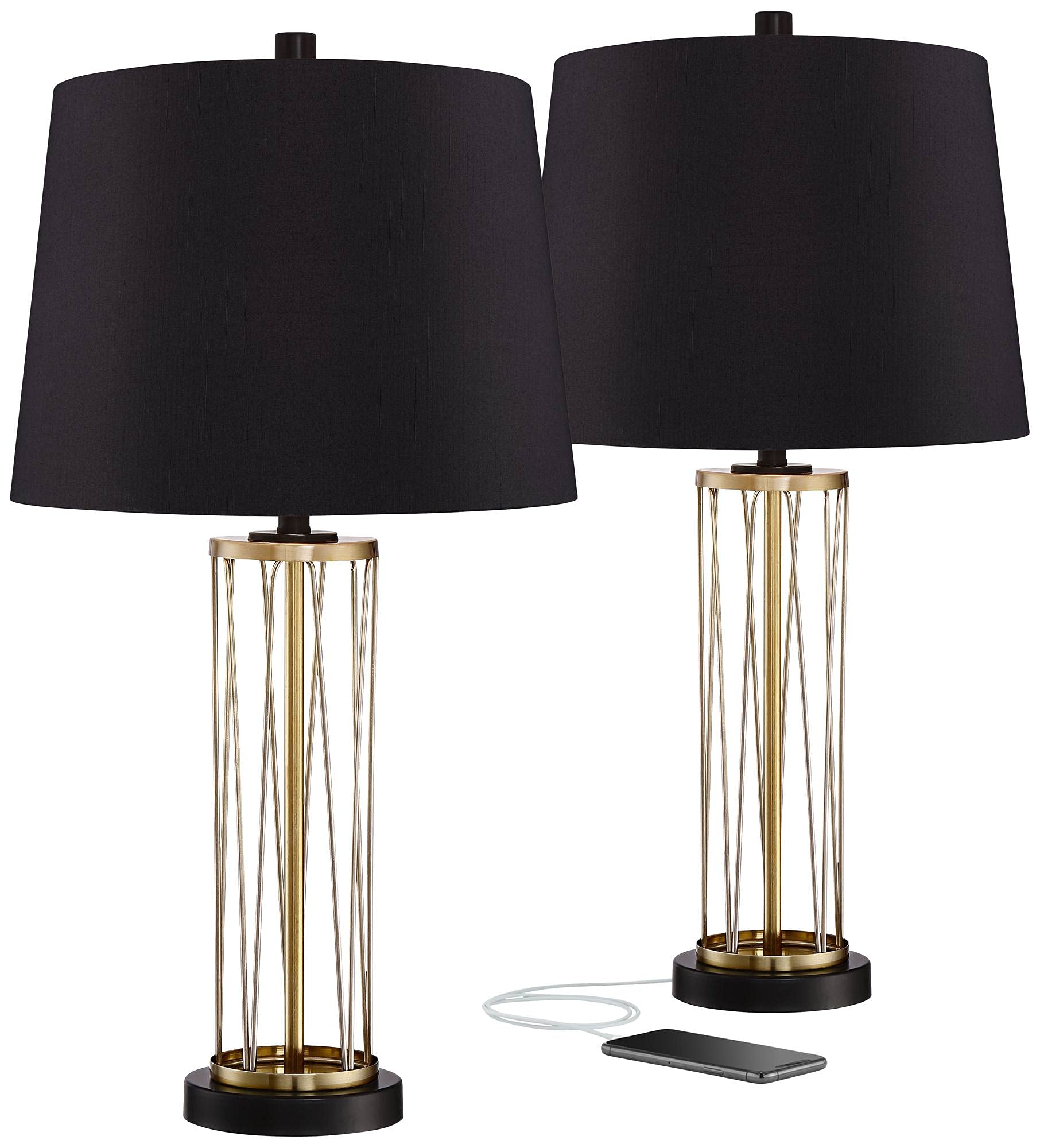 Mid Century Modern Industrial Table Lamps Set of 2 - 25.5